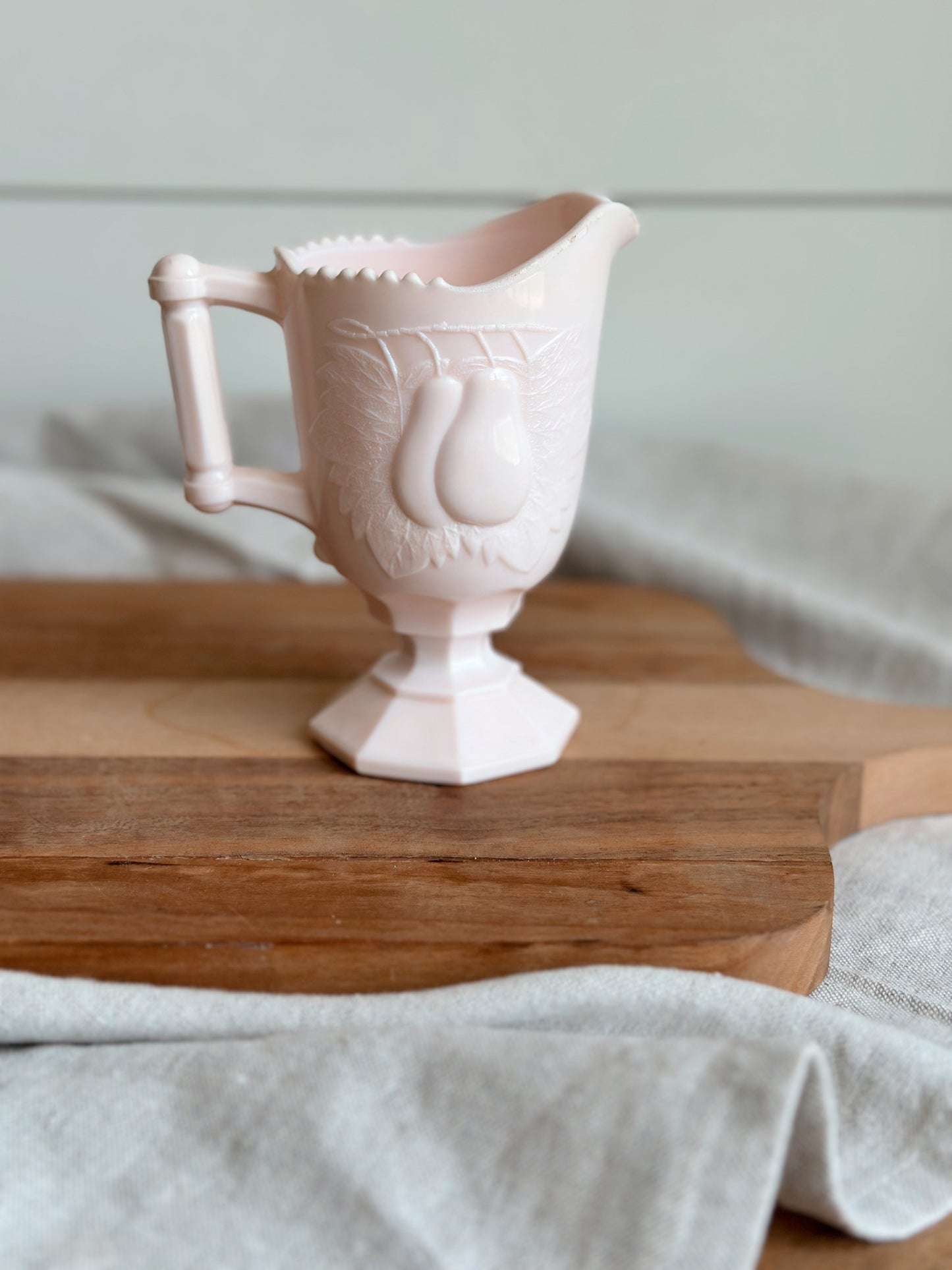 Vintage Pink Milk Glass Creamer
