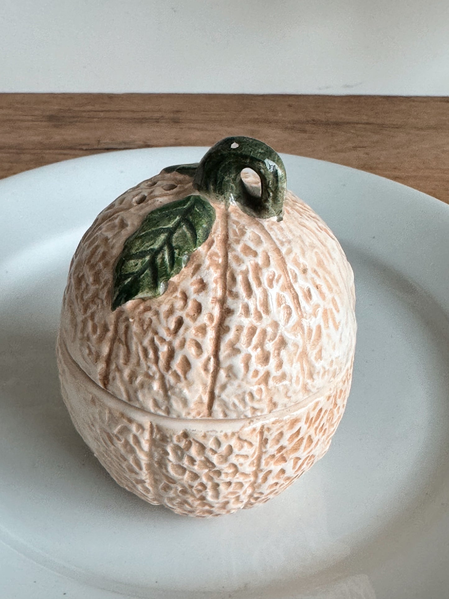 Vintage Cantaloupe Salt & Pepper Shaker Set