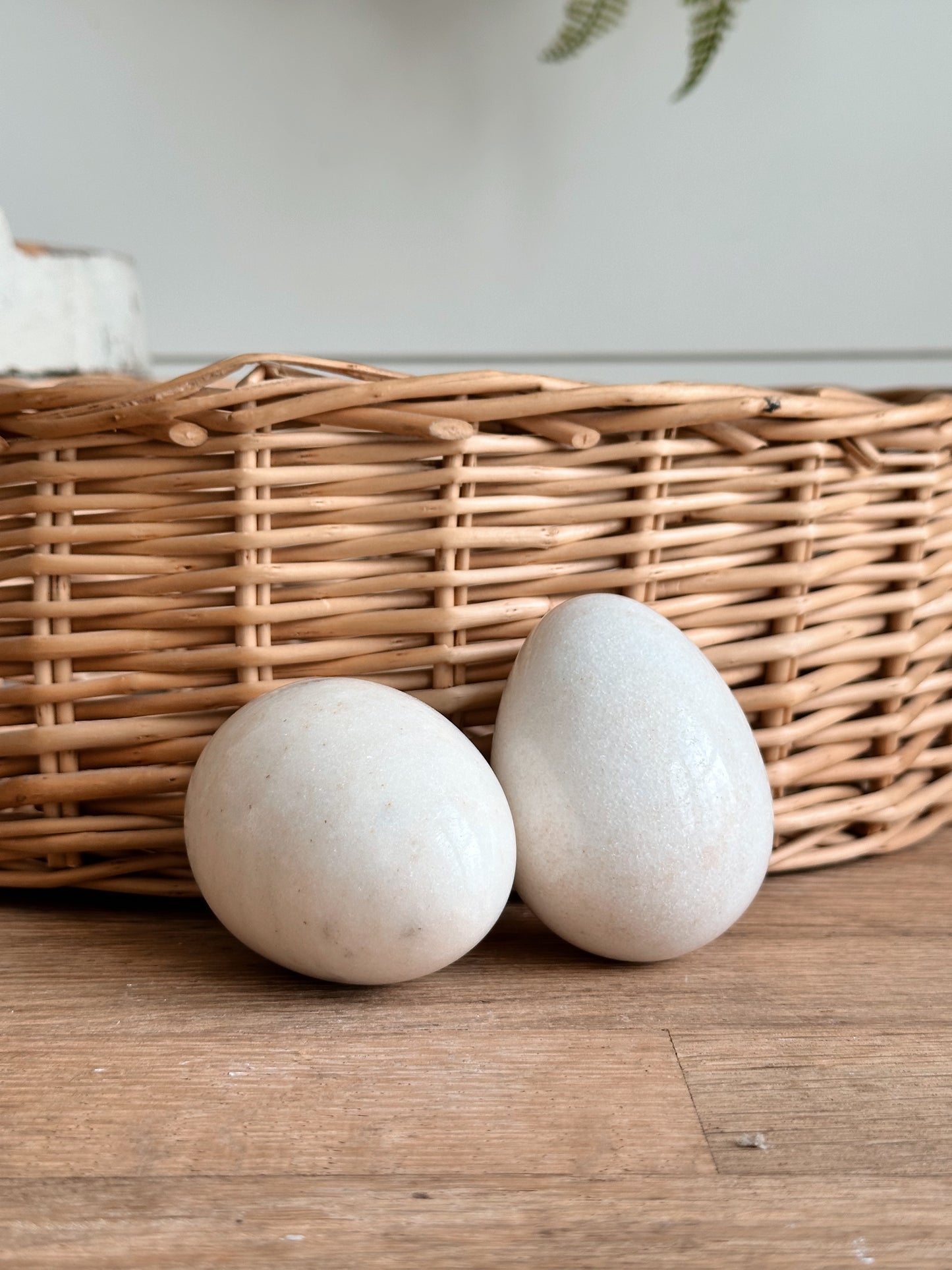 Pair of Vintage Alabaster Eggs