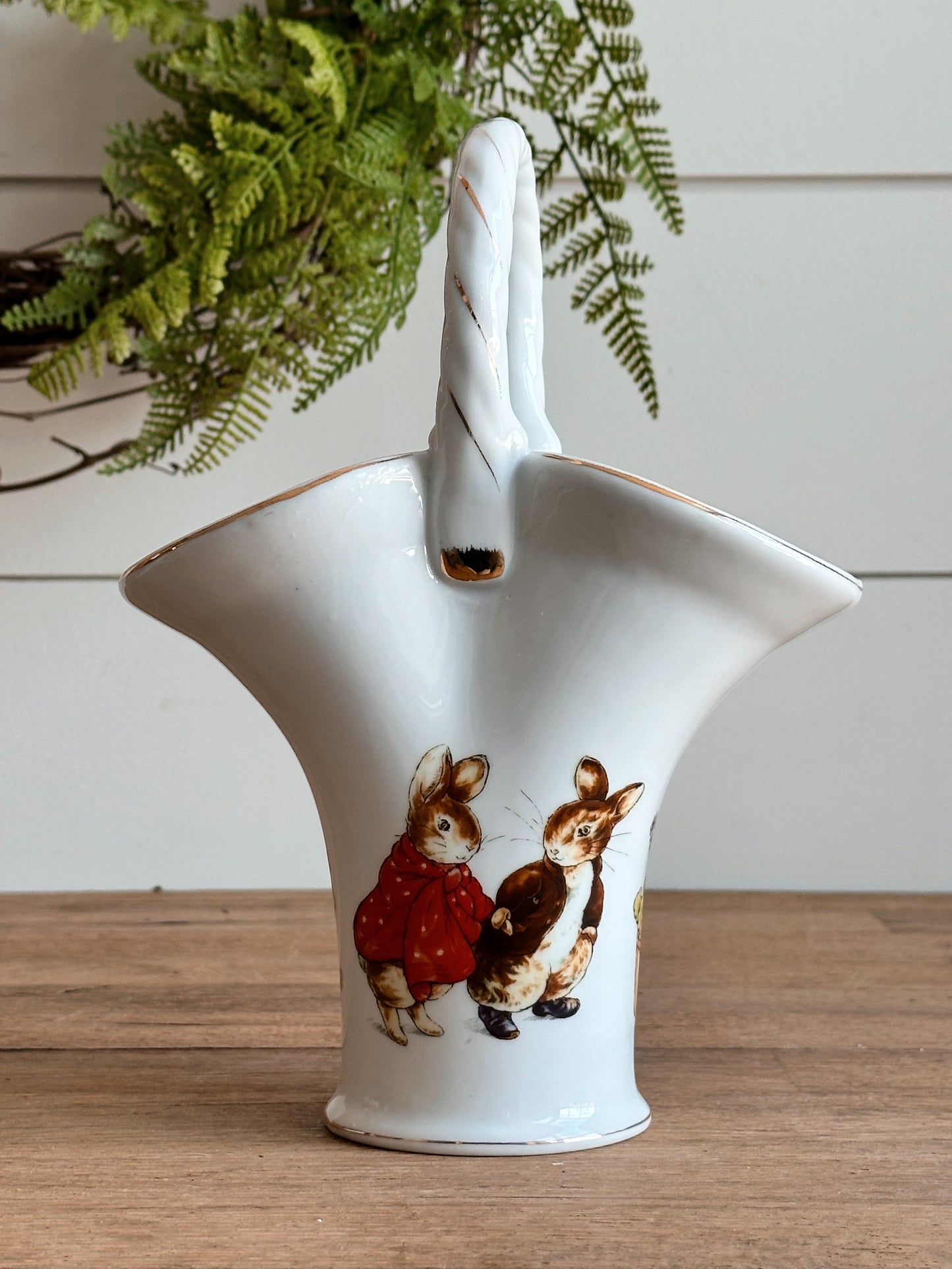 Vintage Beatrix Potter Peter Rabbit Basket Vase