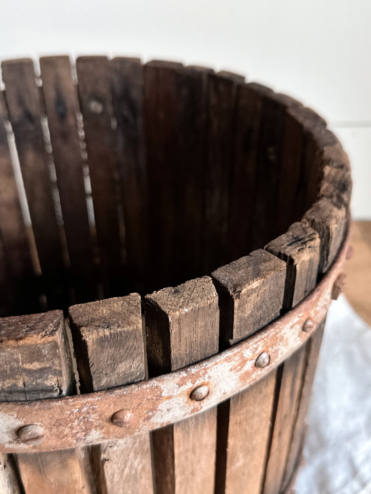 Antique Apple Cider Press Basket