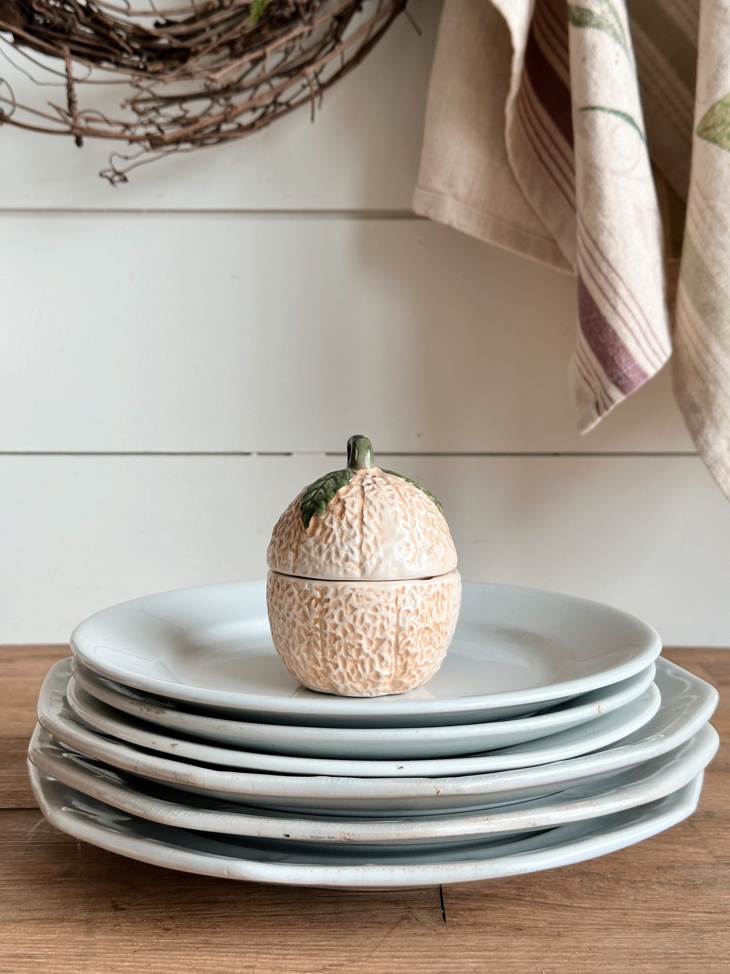 Vintage Cantaloupe Salt & Pepper Shaker Set