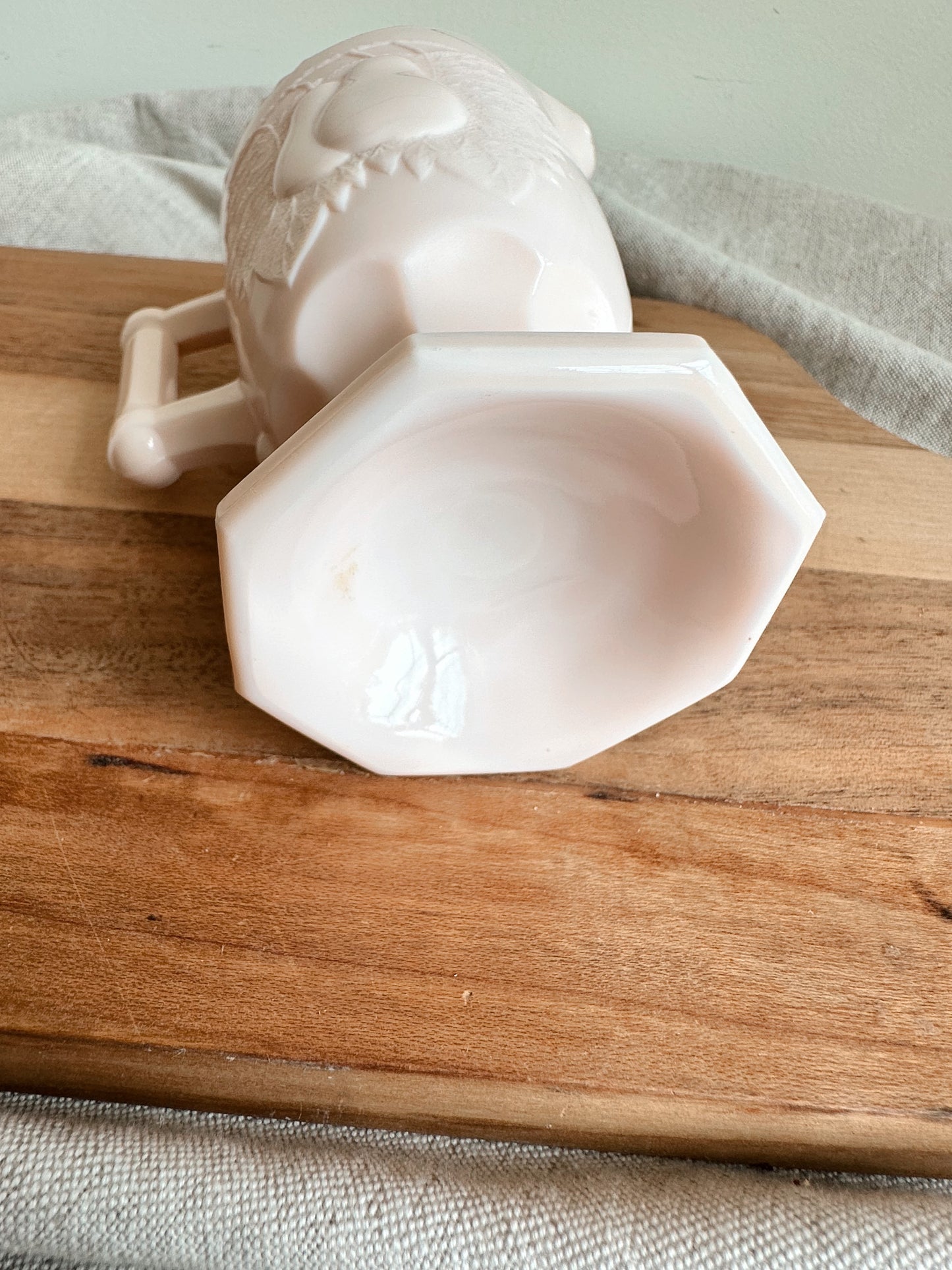 Vintage Pink Milk Glass Creamer