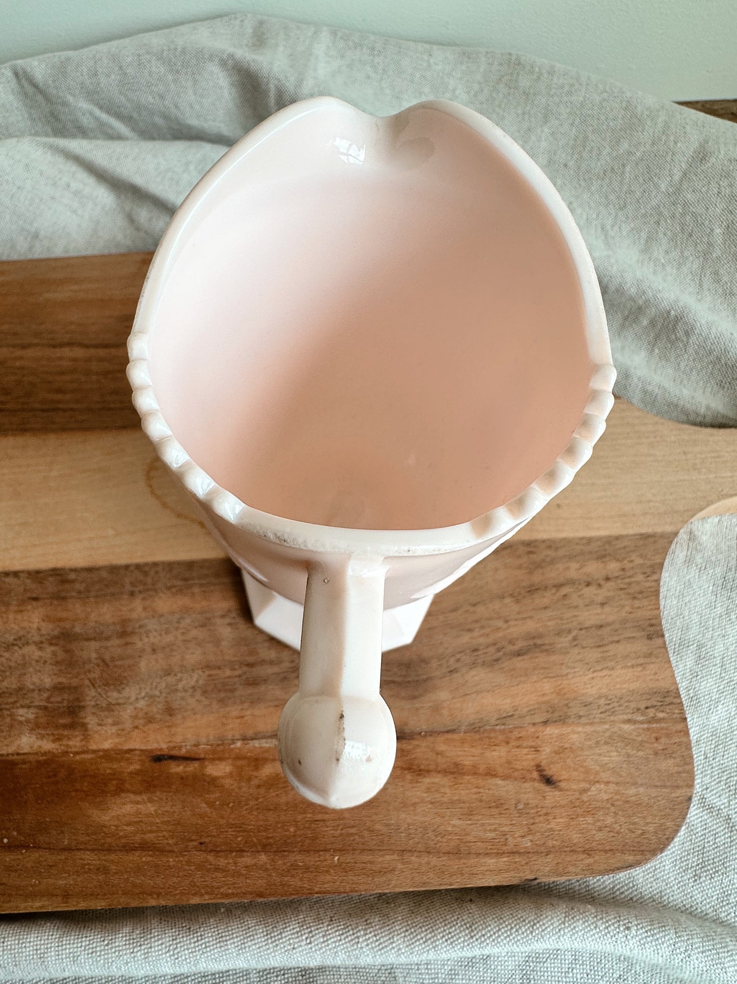 Vintage Pink Milk Glass Creamer