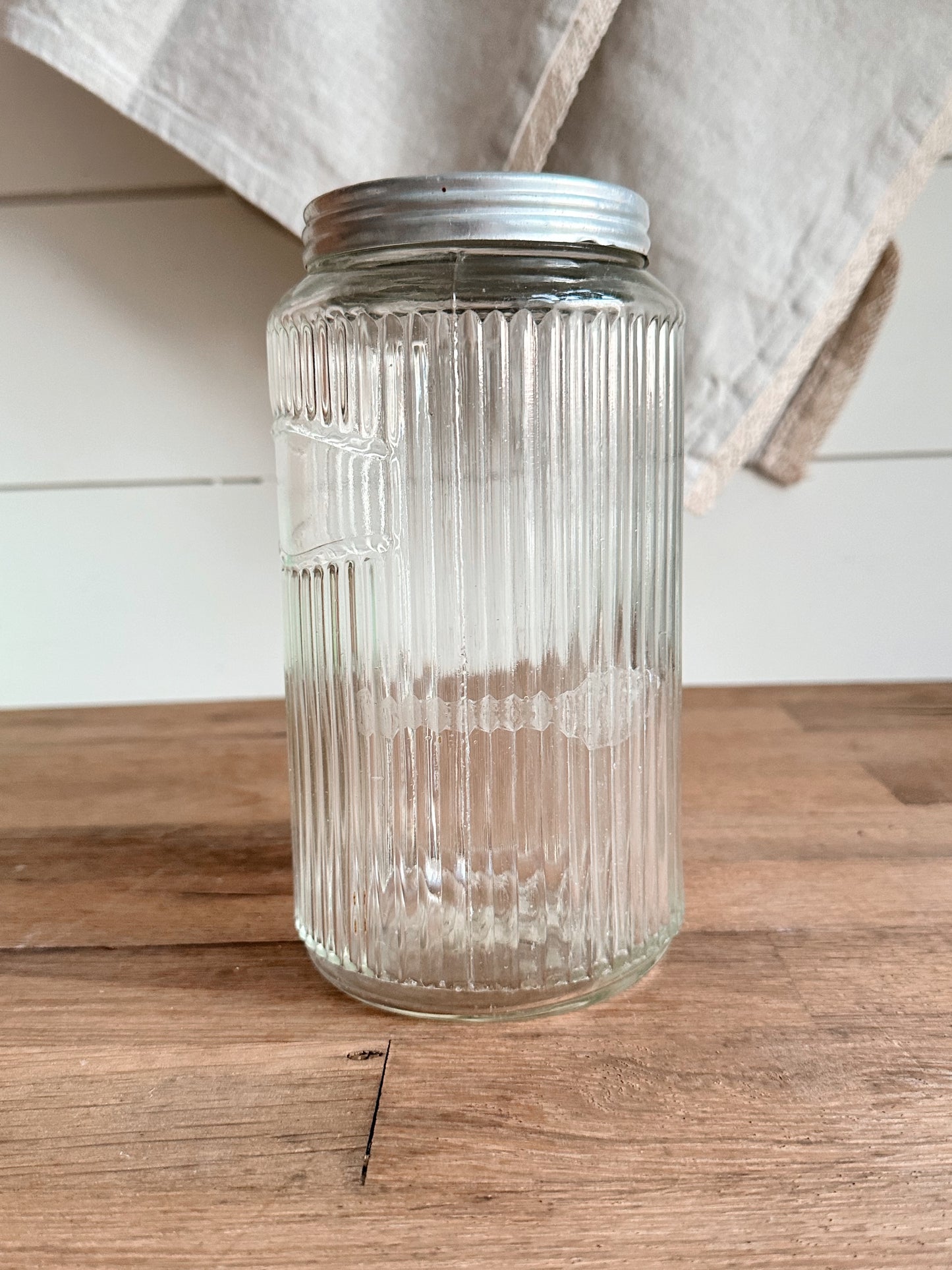Vintage Hoosier Cabinet Mission Robbed Storage Jar Glass