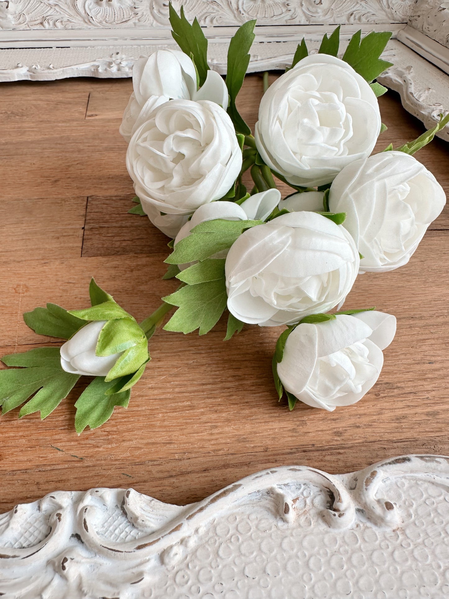 Real Touch Ranunculus Bundle, White