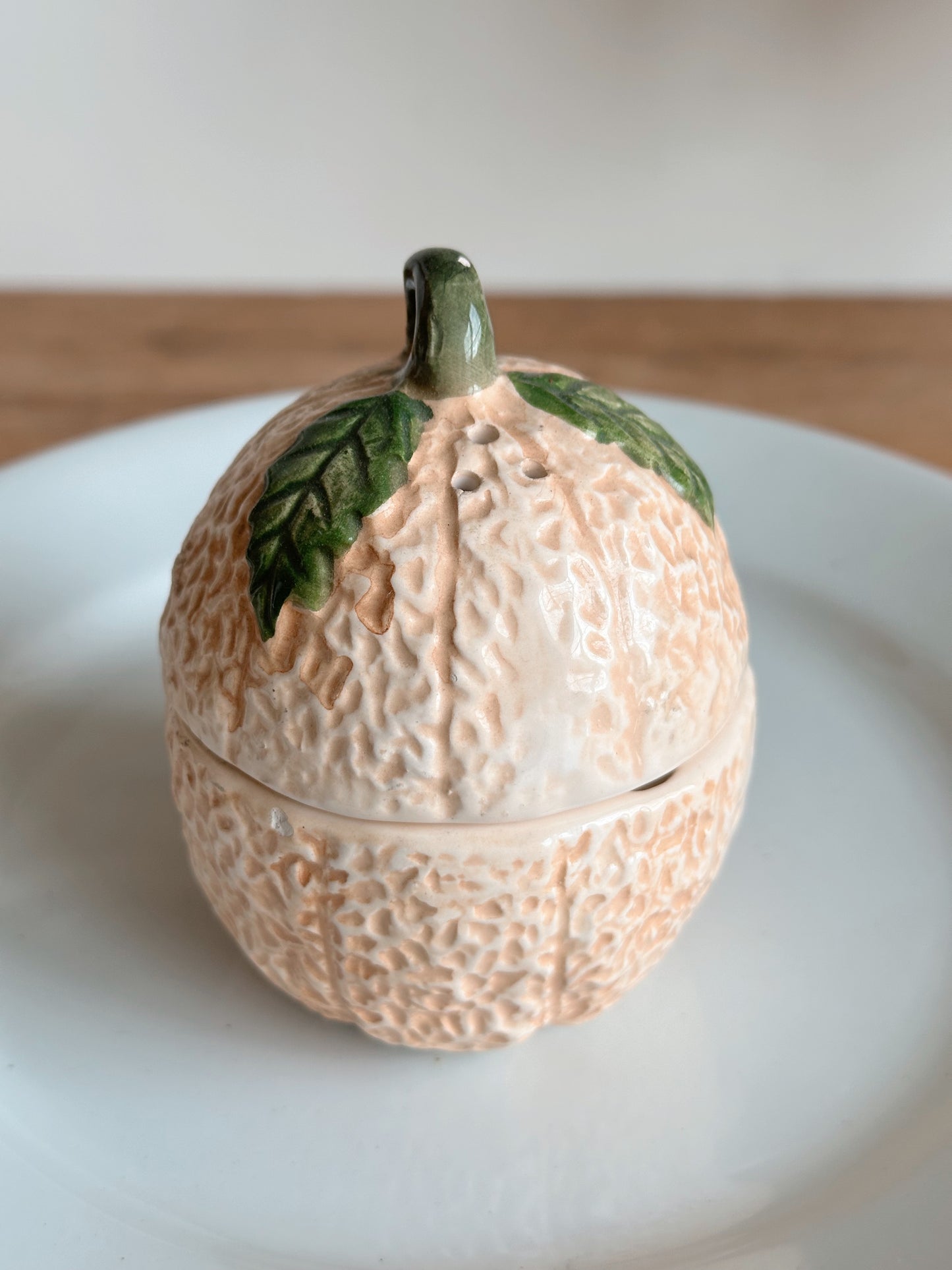 Vintage Cantaloupe Salt & Pepper Shaker Set