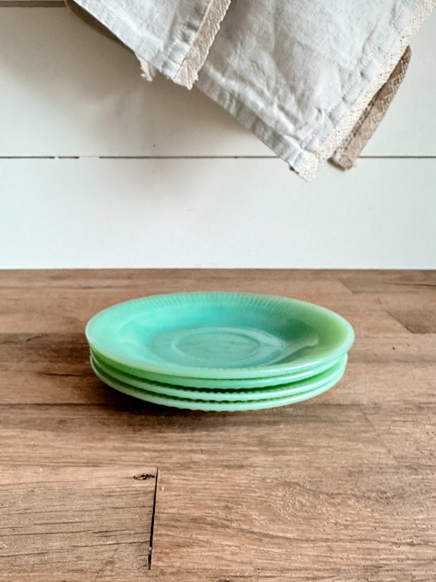 Set of Four Vintage Jadeite Saucers