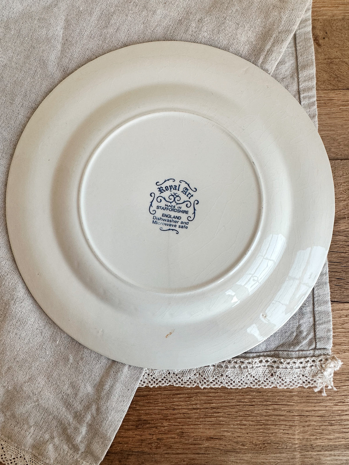 Pair of Vintage Royal Staffordshire Blue & White Transferware Dinner Plates