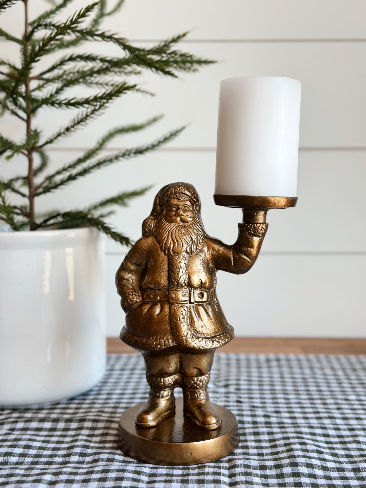 Bronze Saint Nick Candle Holder