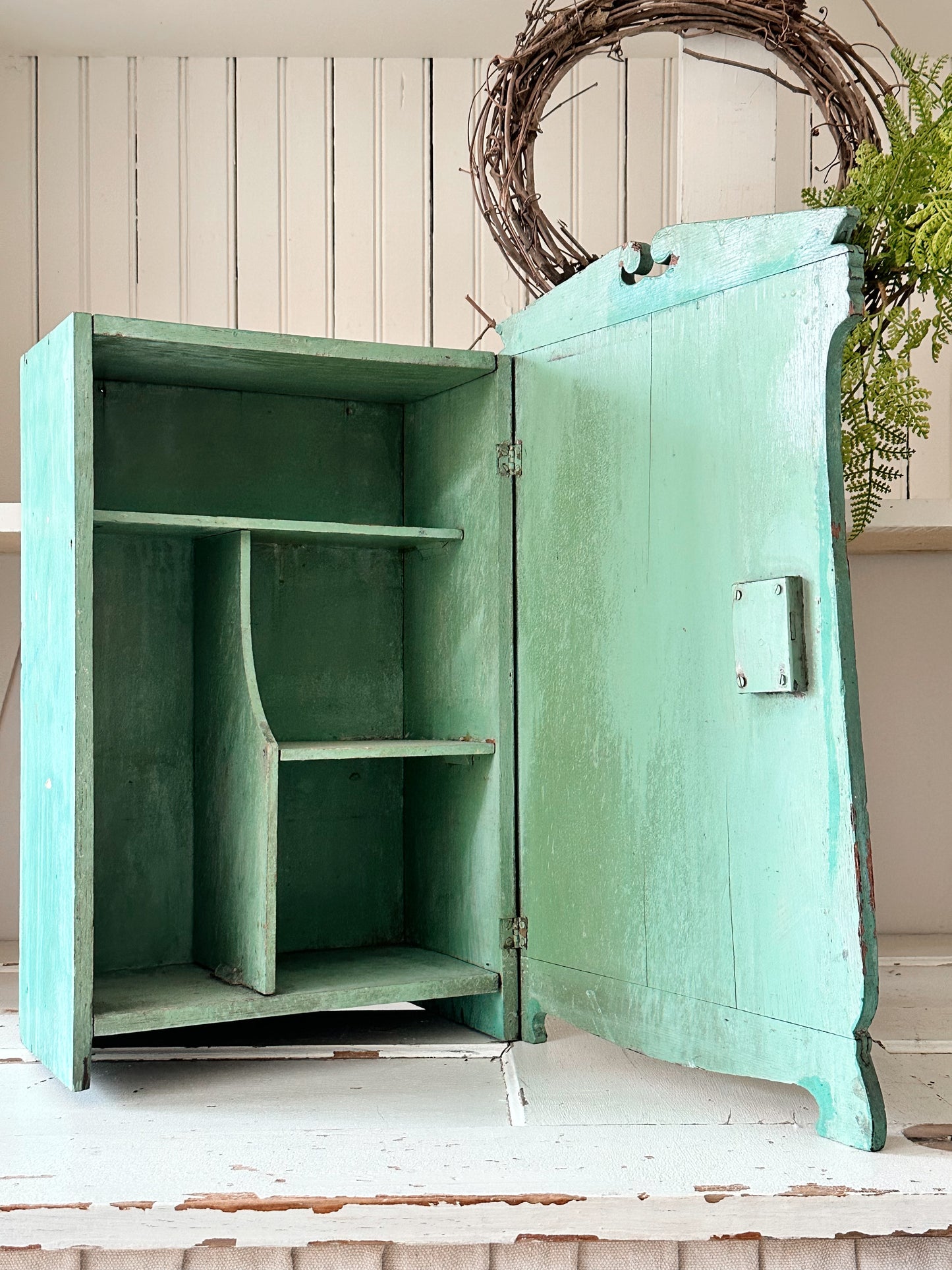 Vintage Wood Table Top Cabinet