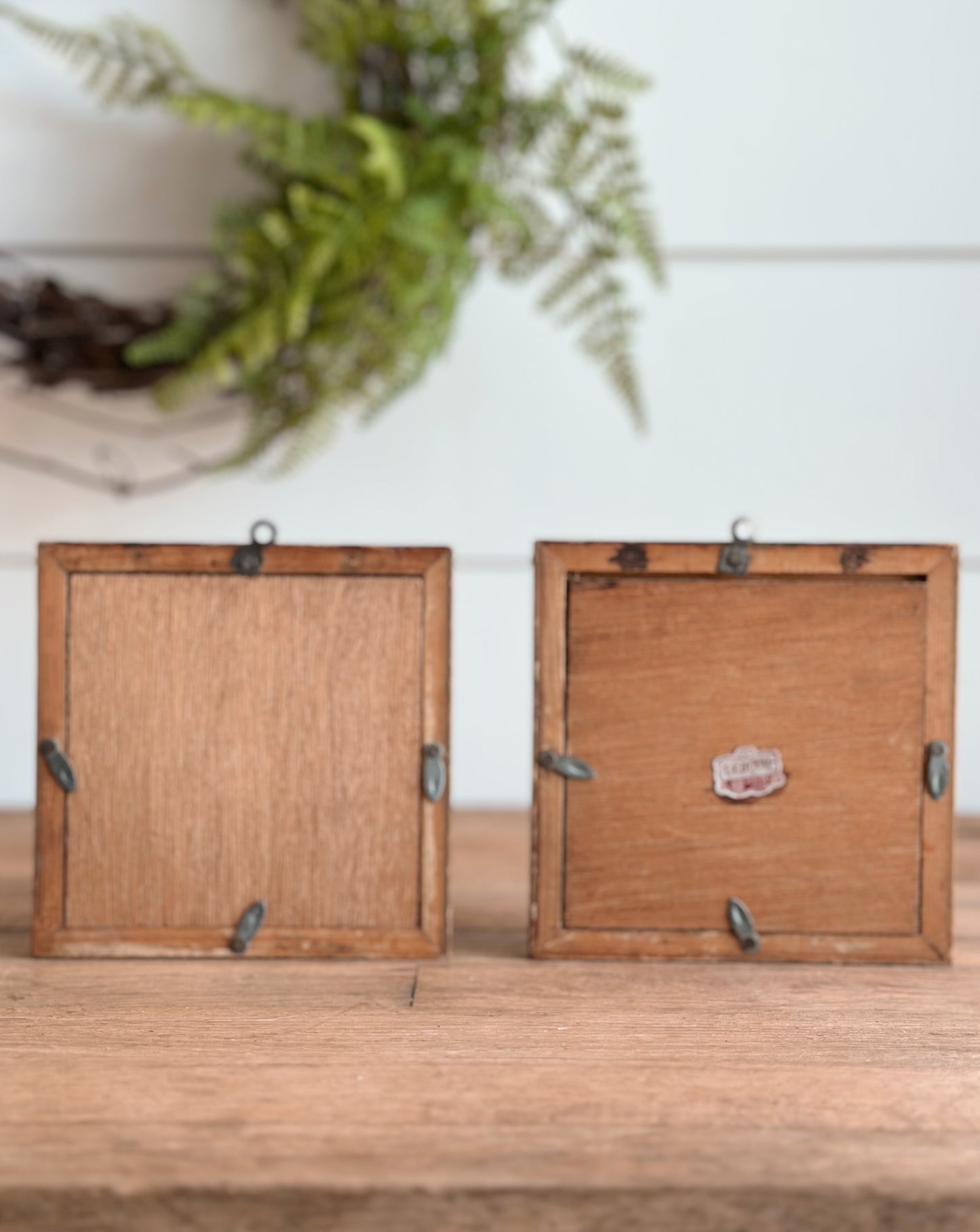 Pair of Vintage Framed Fruit Tiles