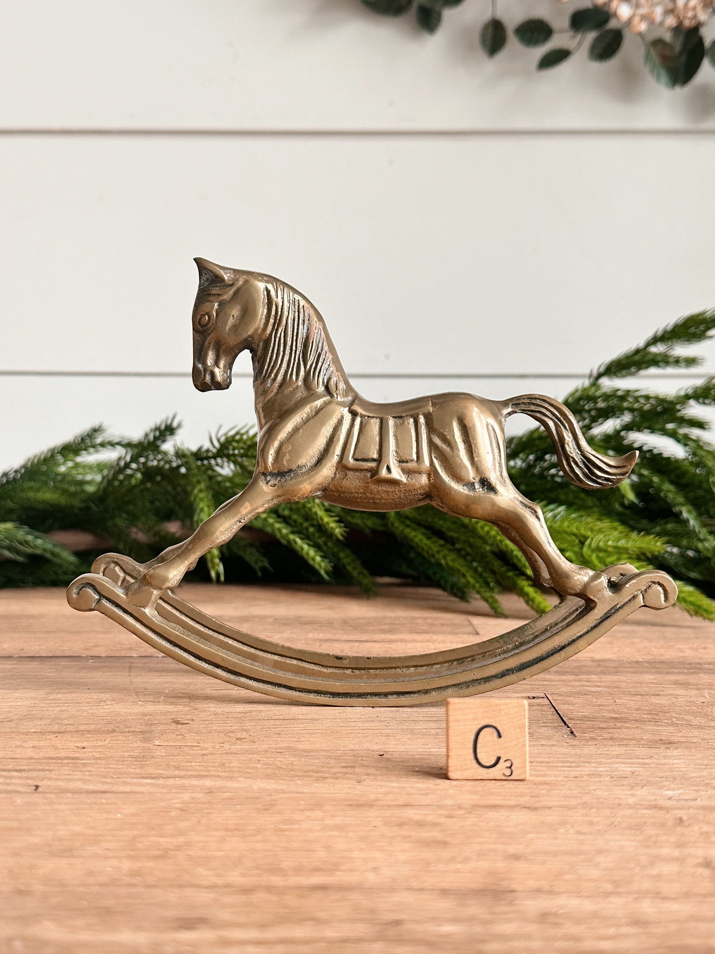 Vintage Brass Rocking Horse