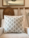 Isabella Floral Block Print Pillow Cover in Sage