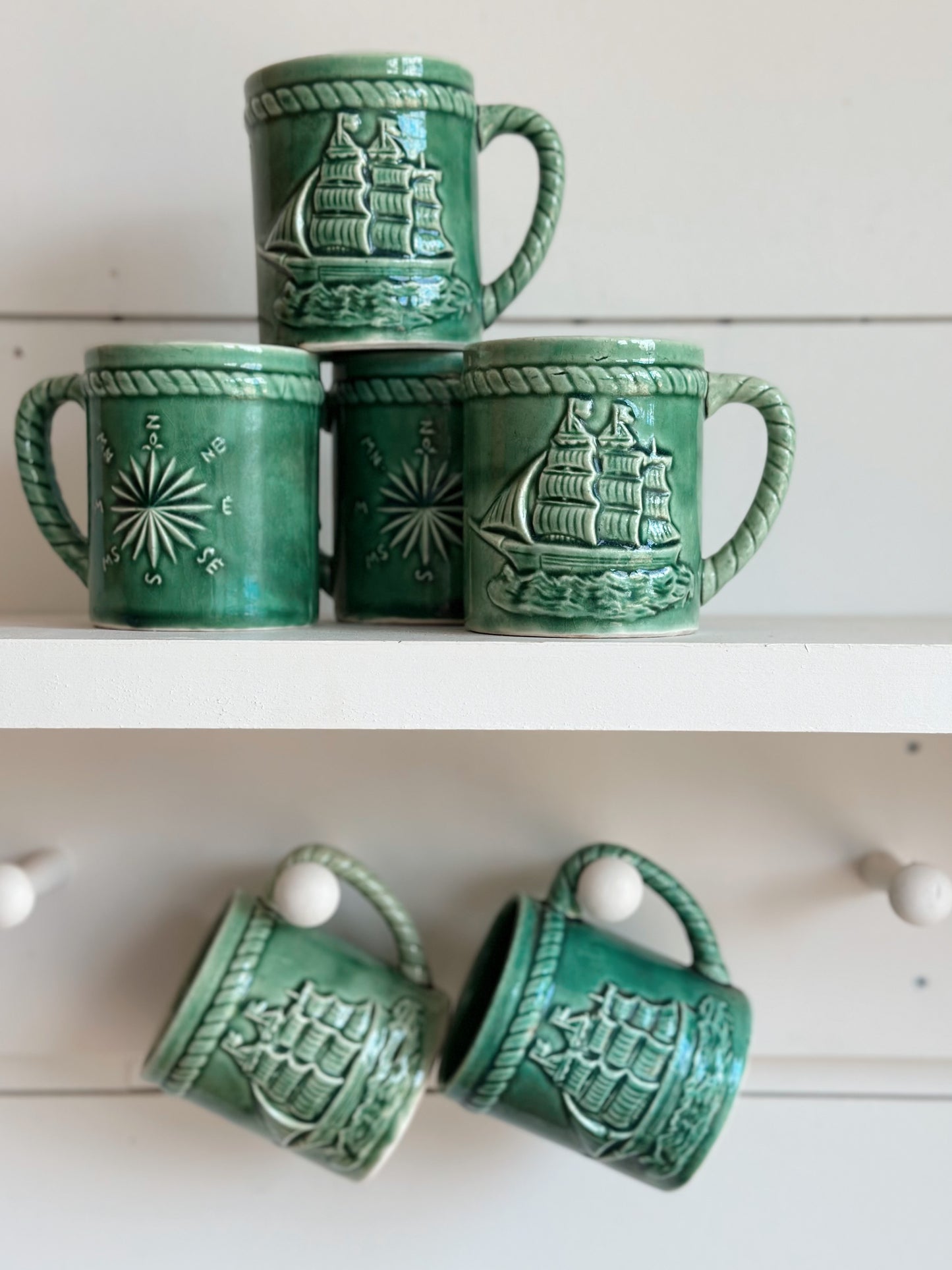 Vintage Nautical Mugs (set of 2)