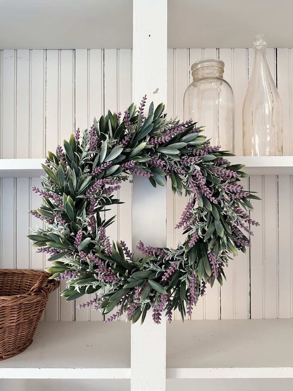 Faux Lavender Wreath 16"
