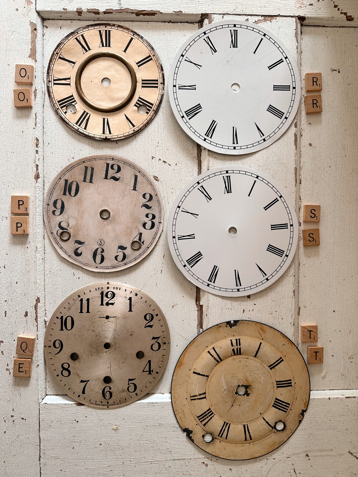 Vintage Metal Clock Faces, Small