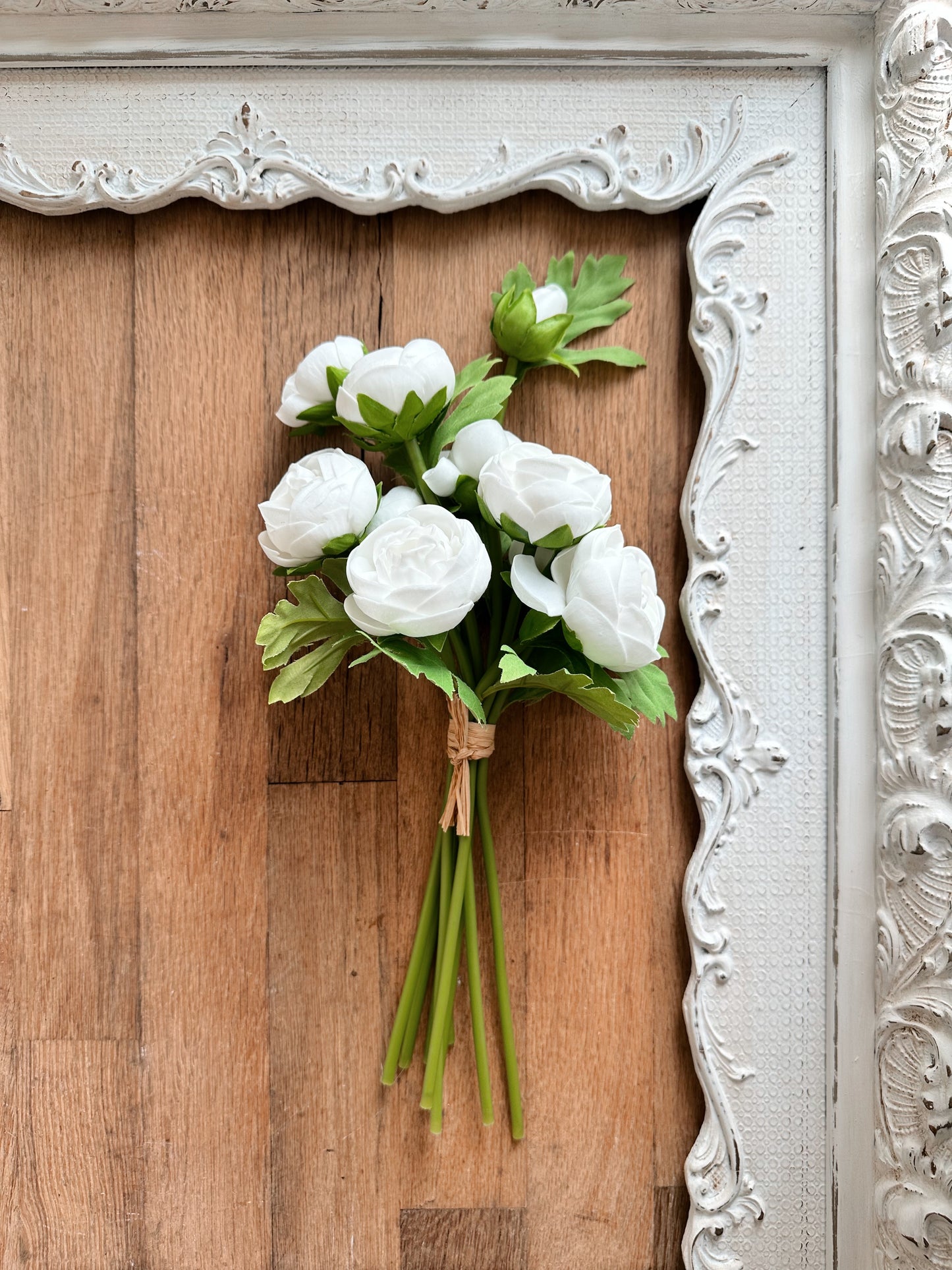 Real Touch Ranunculus Bundle, White