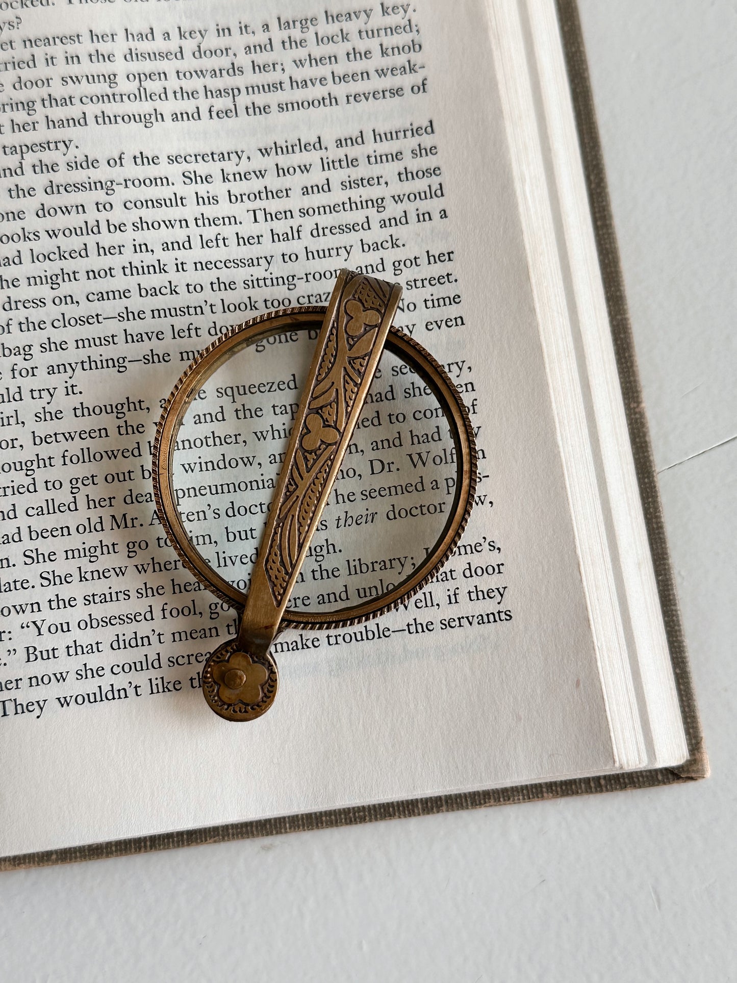 Petite Brass Magnifying Glass with Folding Handle