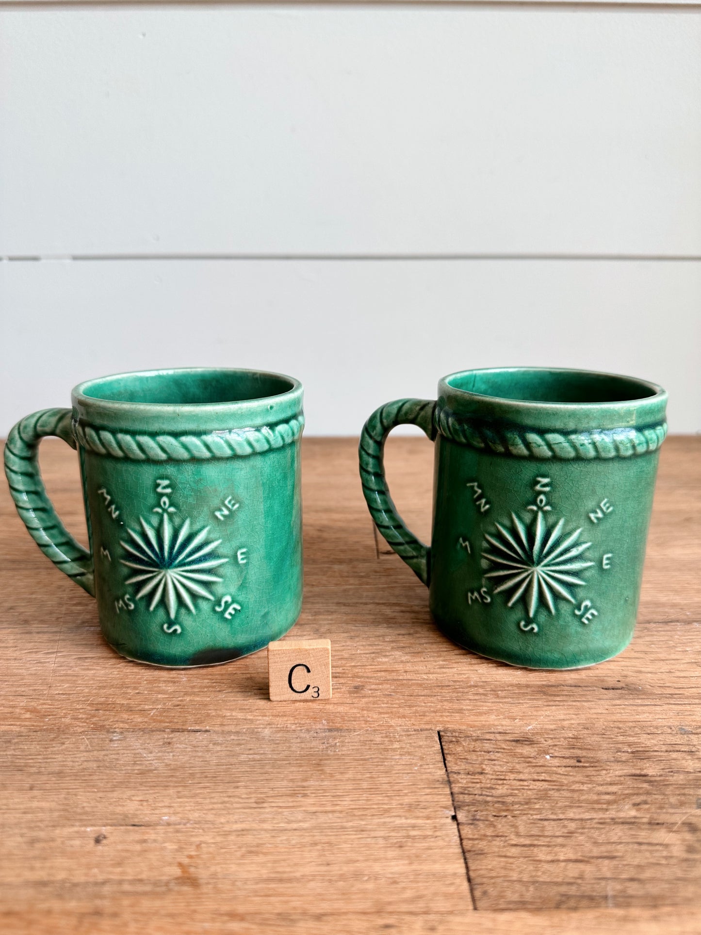 Vintage Nautical Mugs (set of 2)