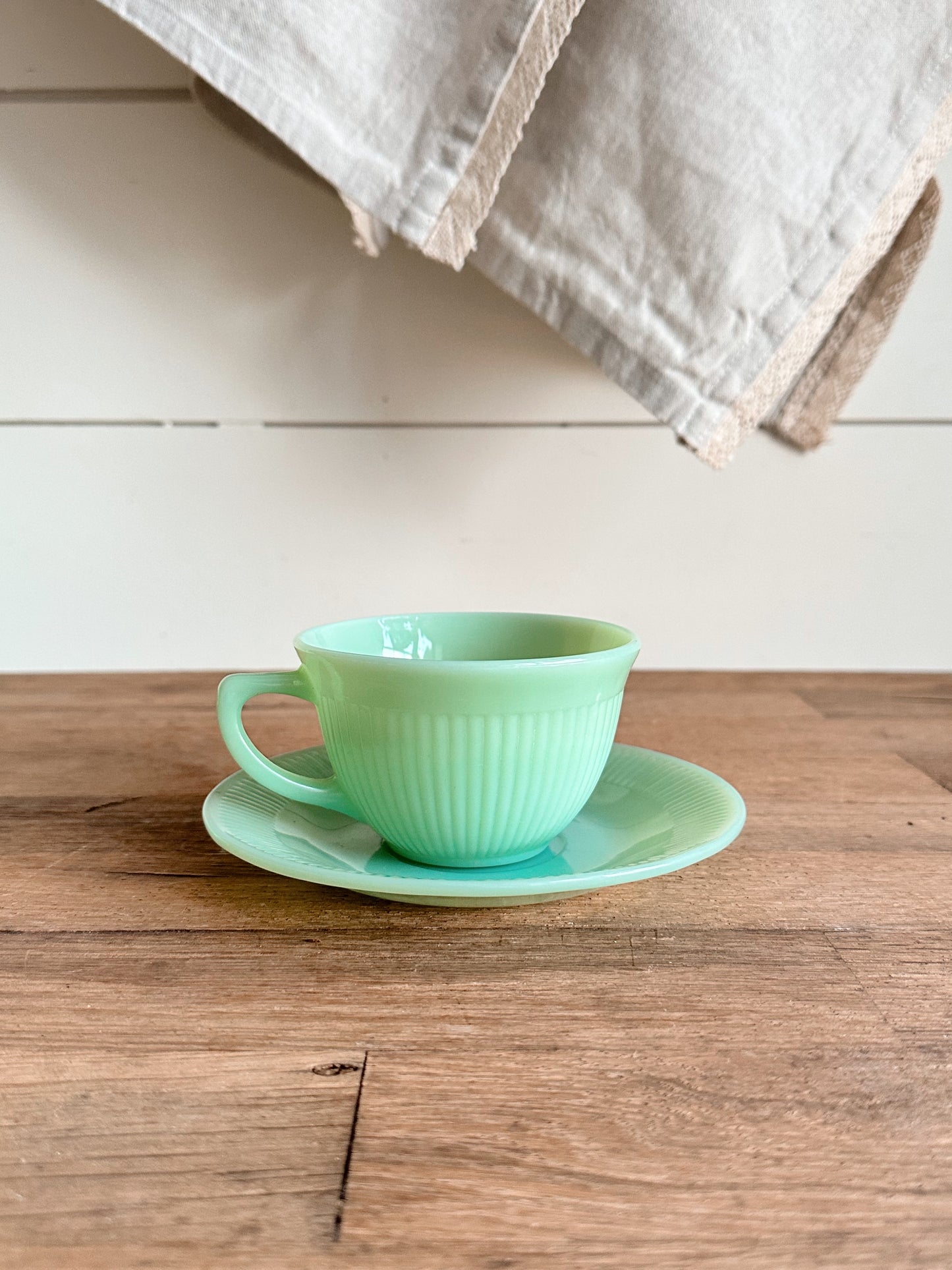 Vintage Fire King Jadeite Cup & Saucer