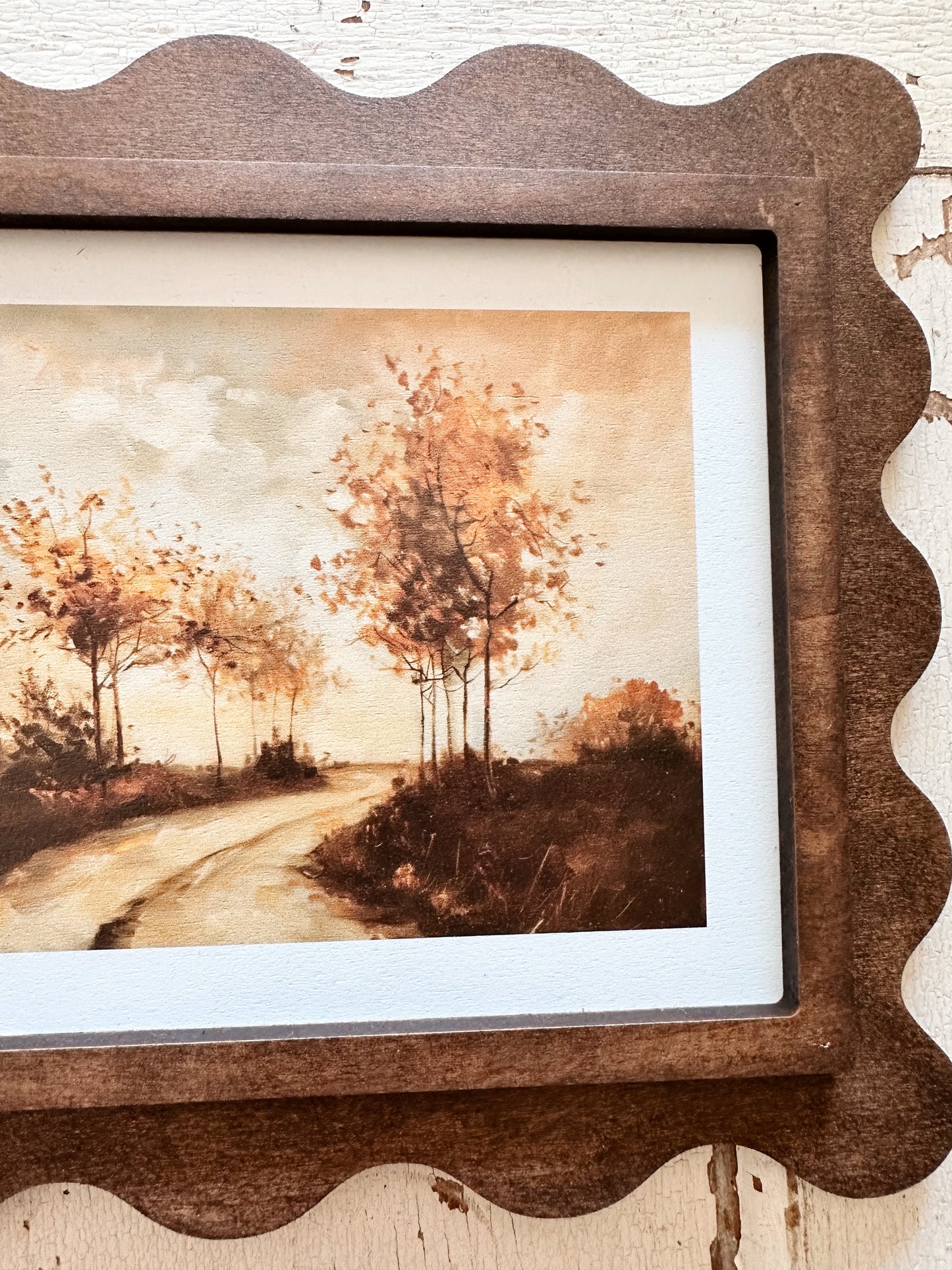 Scallop Framed Autumn Landscape