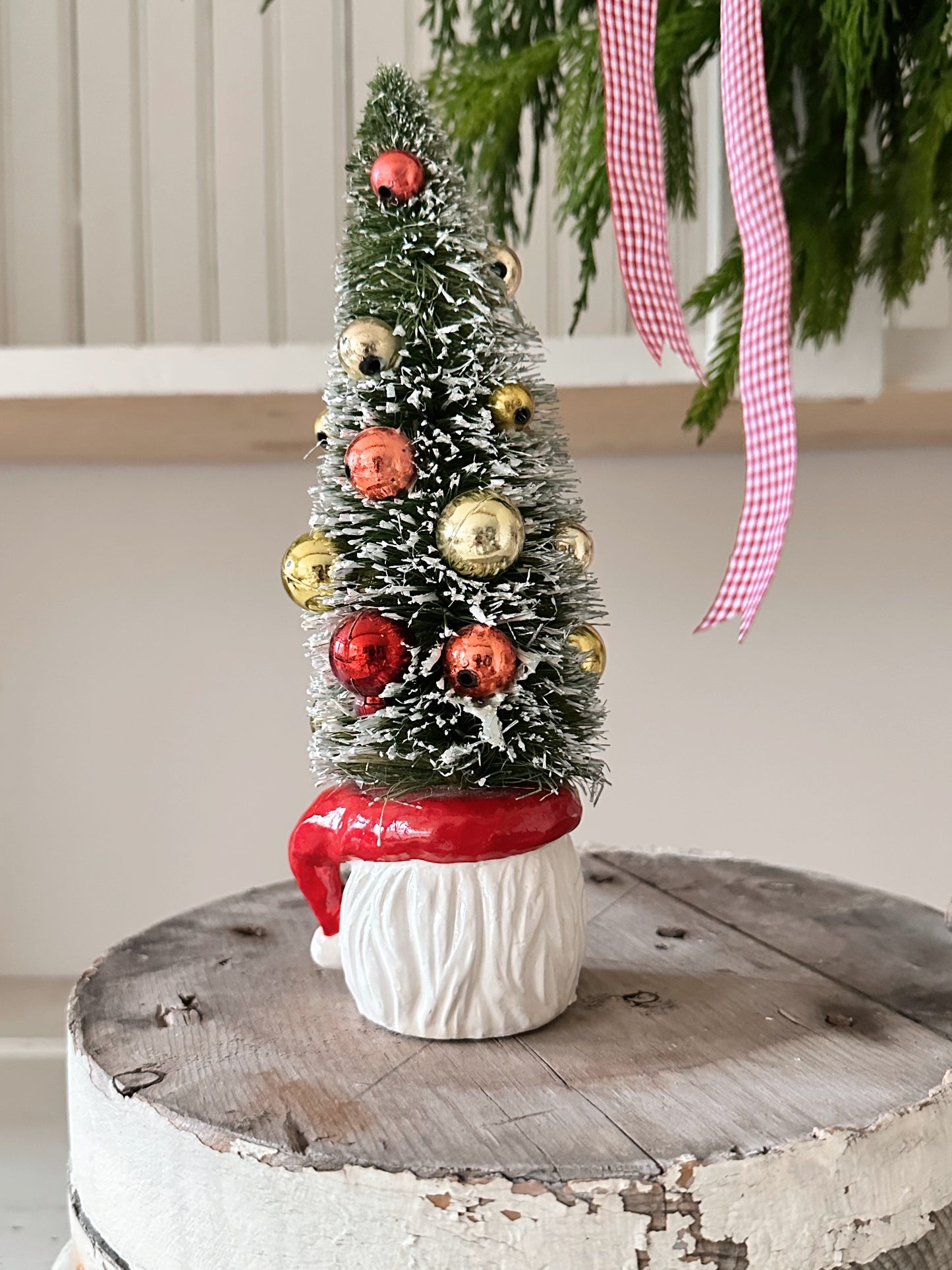 Found Santa Bottle Brush Tree