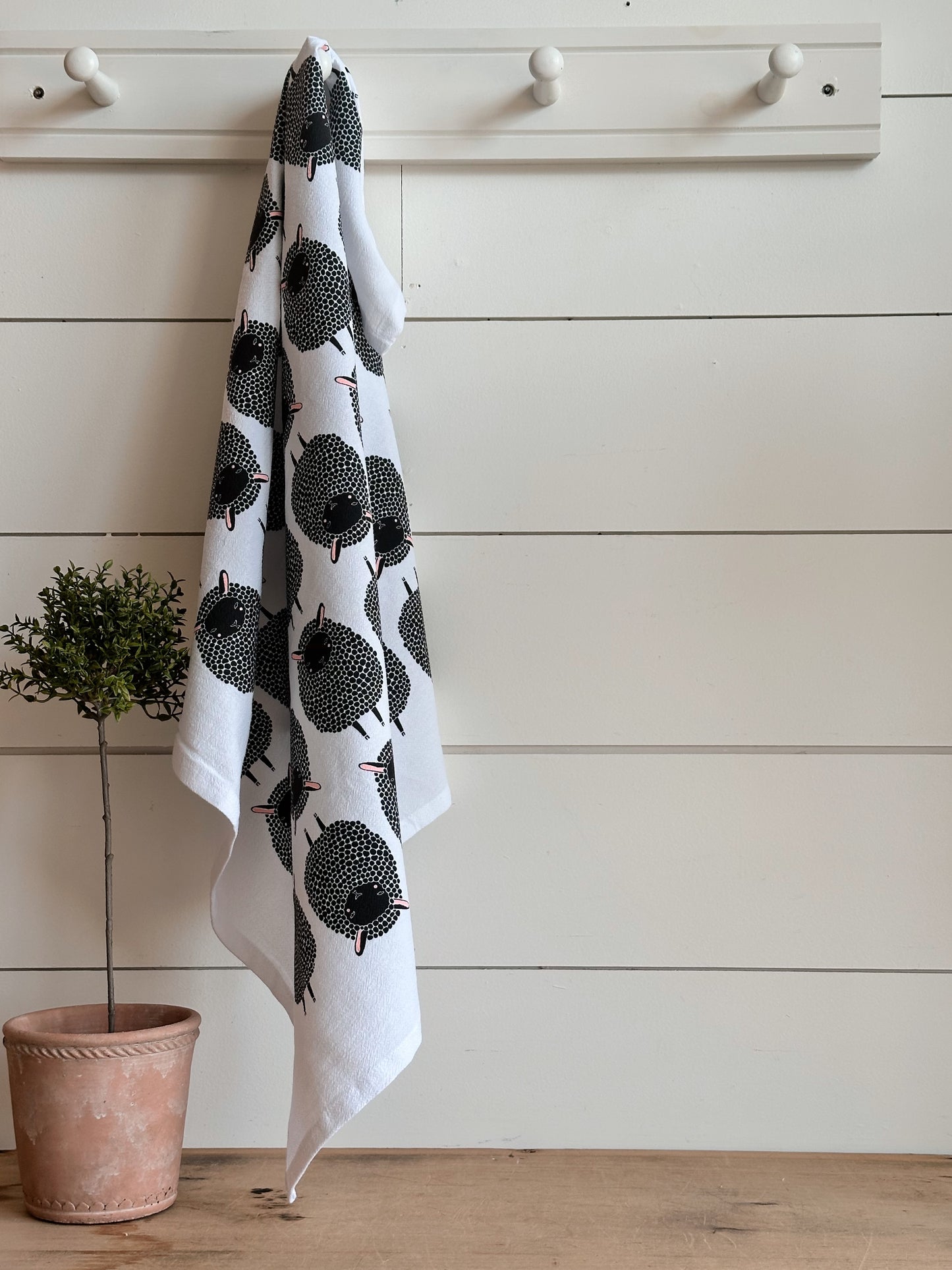 Baba Black Sheep Oversize Tea Towel (hand illustrated)