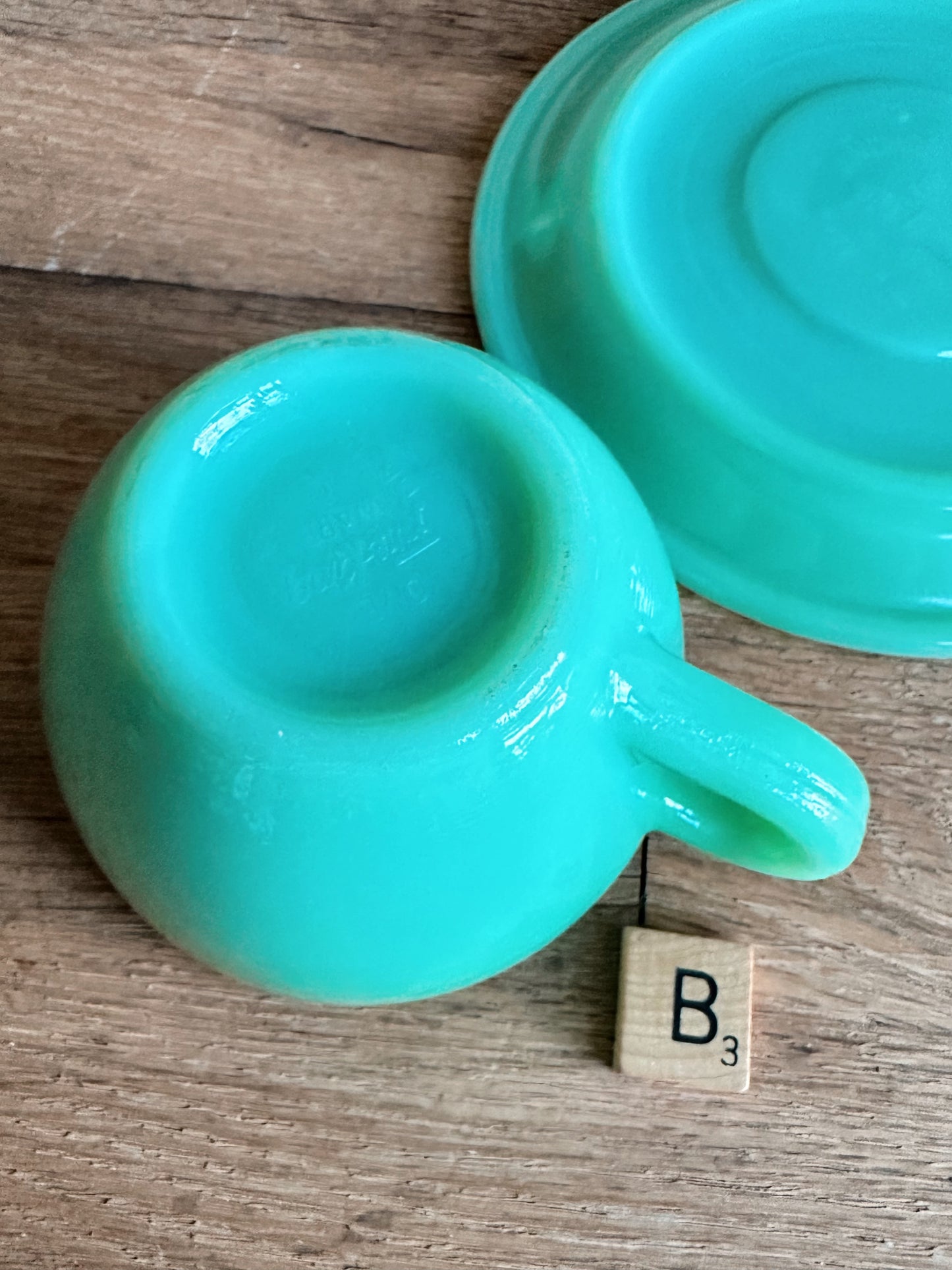 Vintage Fire King Jadeite Cup & Saucer