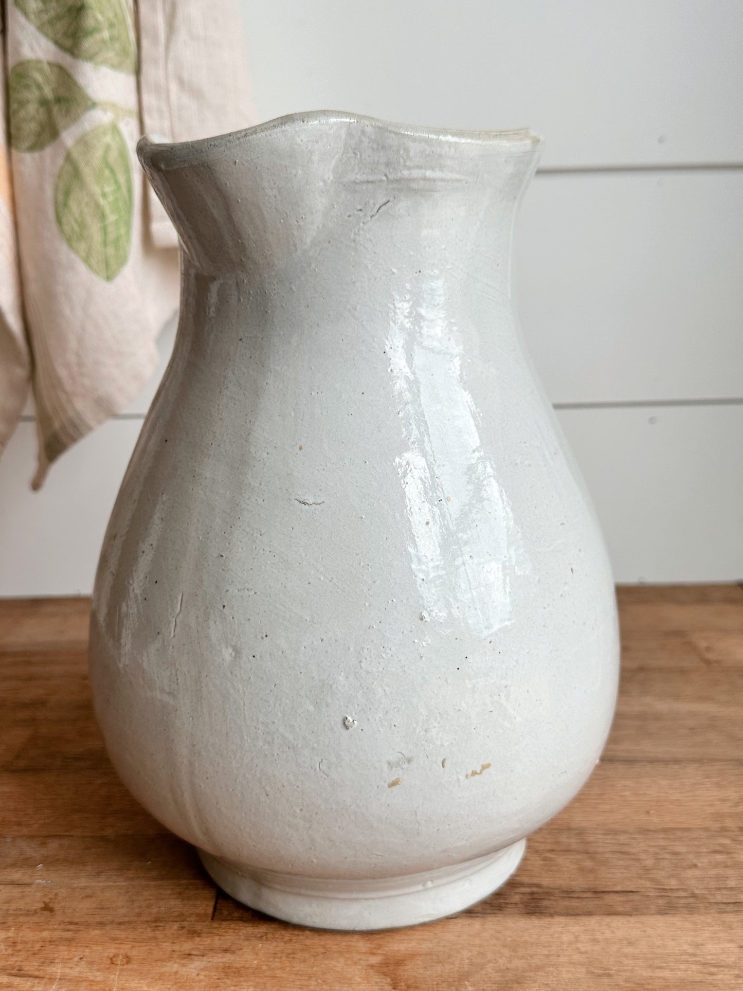 Rustic Vintage Stoneware Pitcher