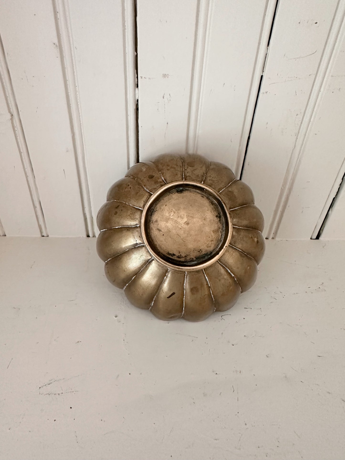 Vintage Scalloped Brass Dish