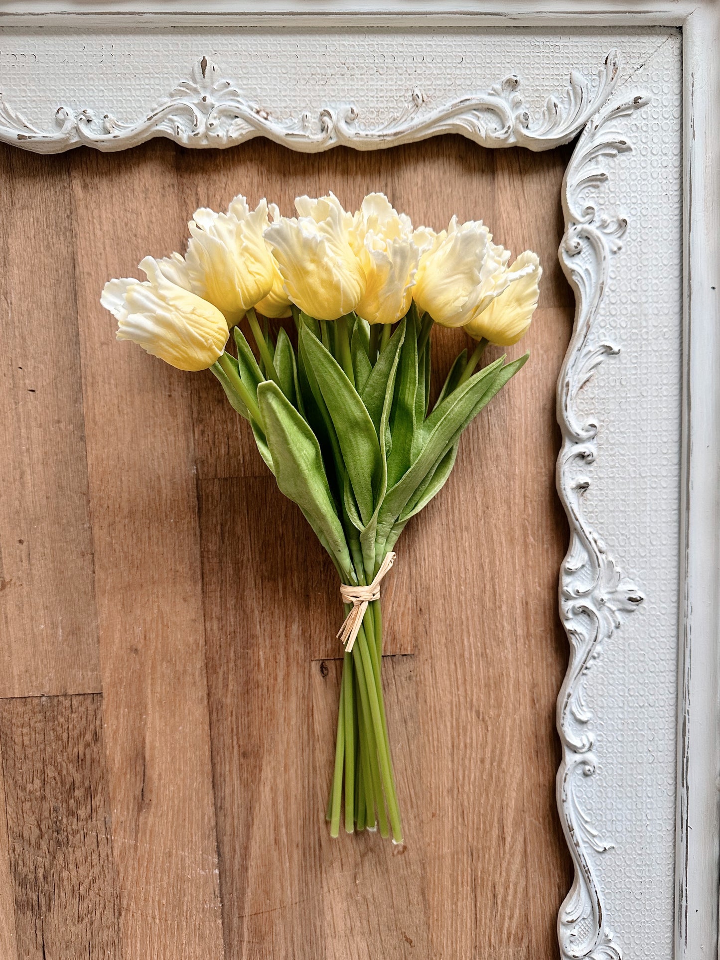 Real Touch Parrot Tulips, Butter Yellow