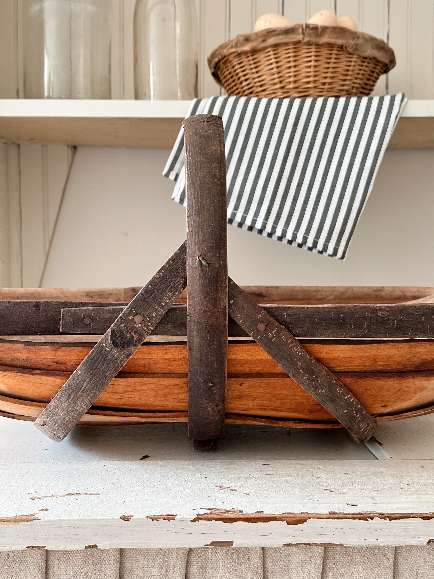 Vintage Sussex Wood Garden Trug