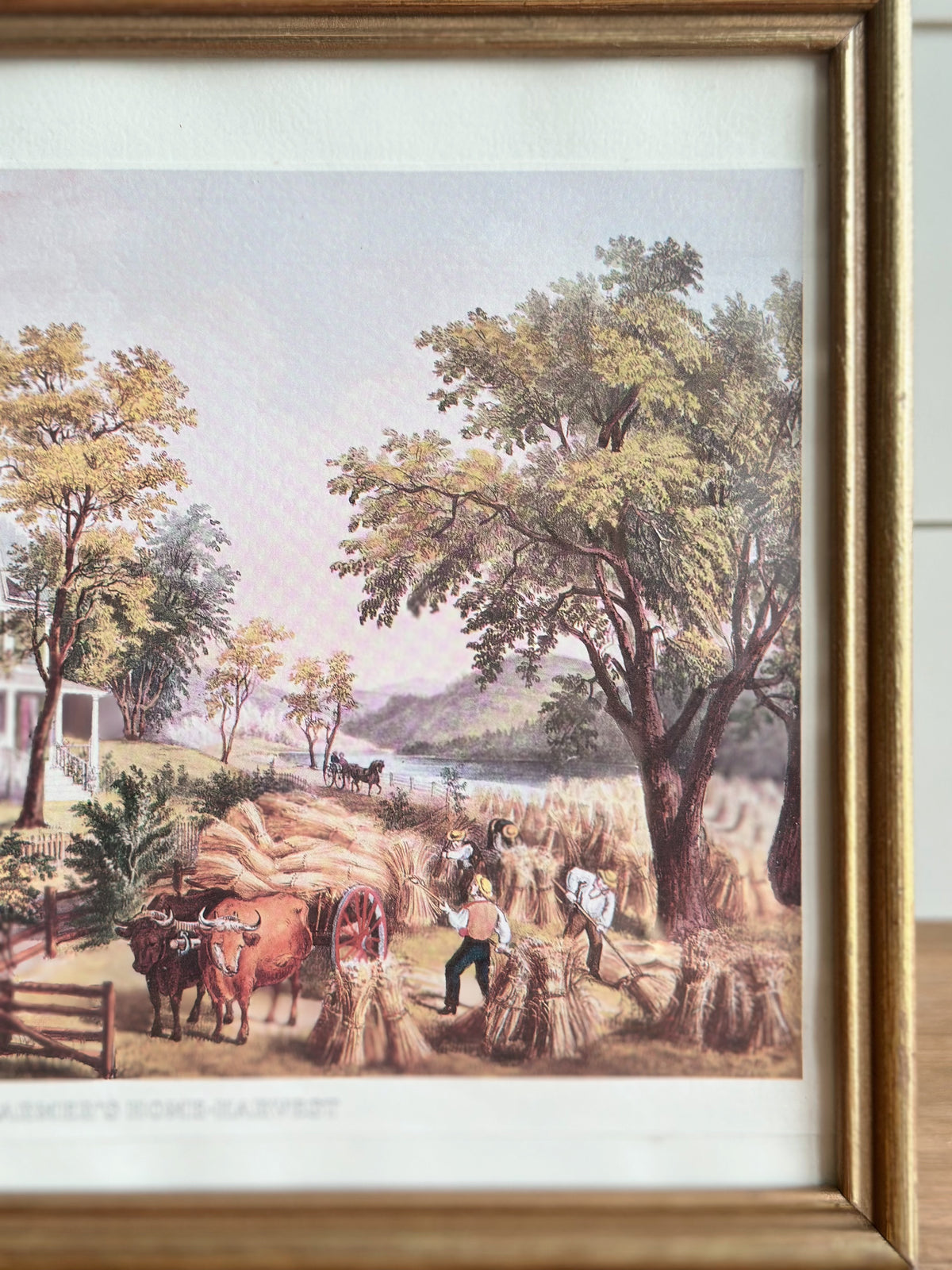 Vintage Frames Currier & Ives Print - The Farmers Home - Harvest