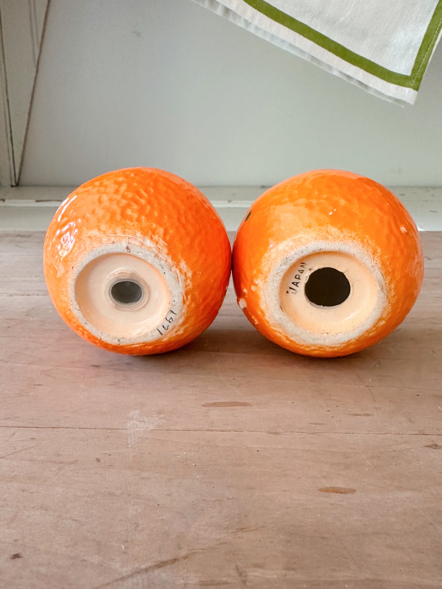 Vintage Orange Salt & Pepper Shakers (Japan 1971)