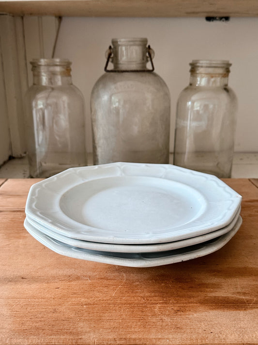 Stack of Three Antique Ironstone Plates