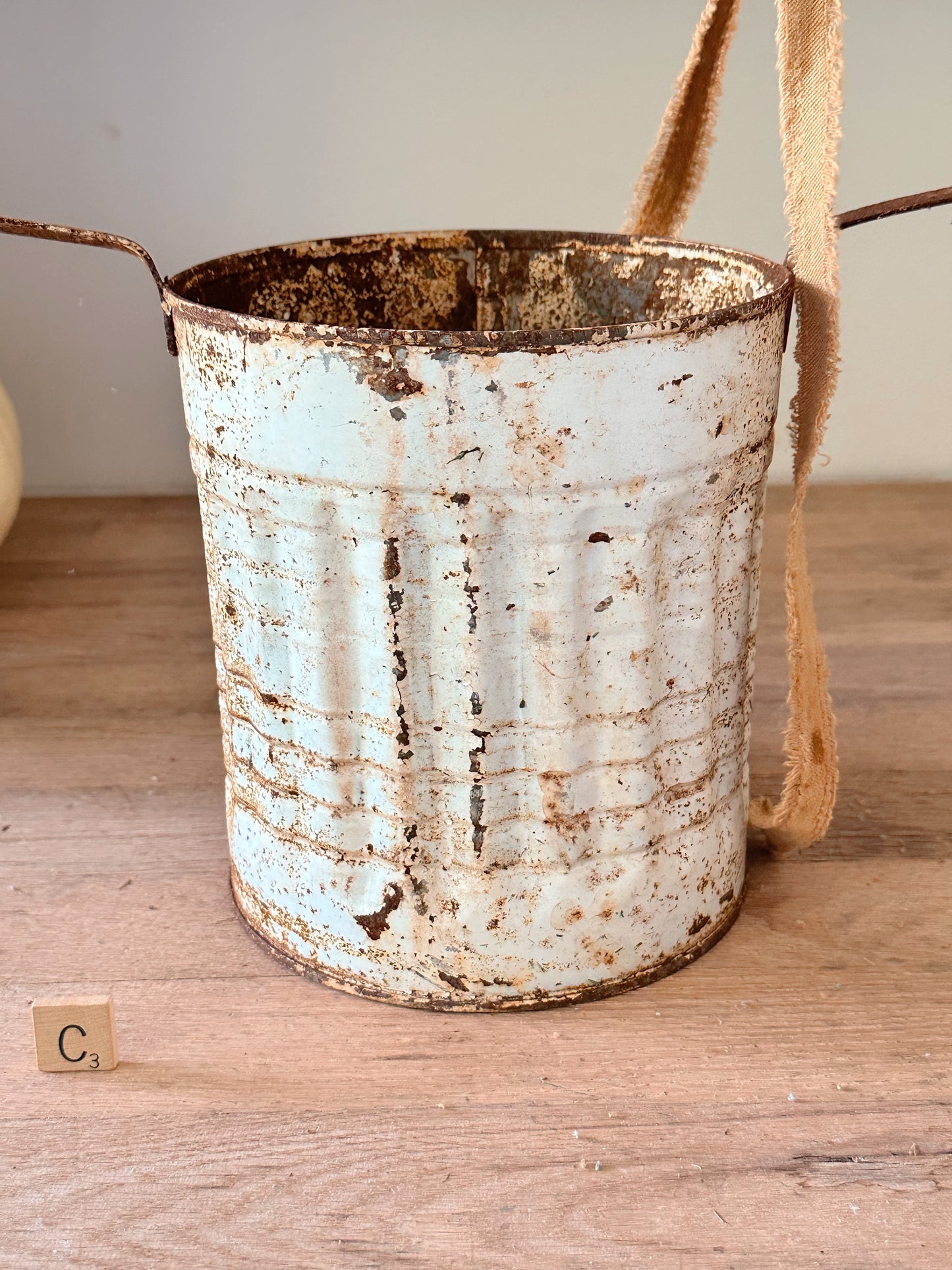 Vintage Tin Cemetery Basket