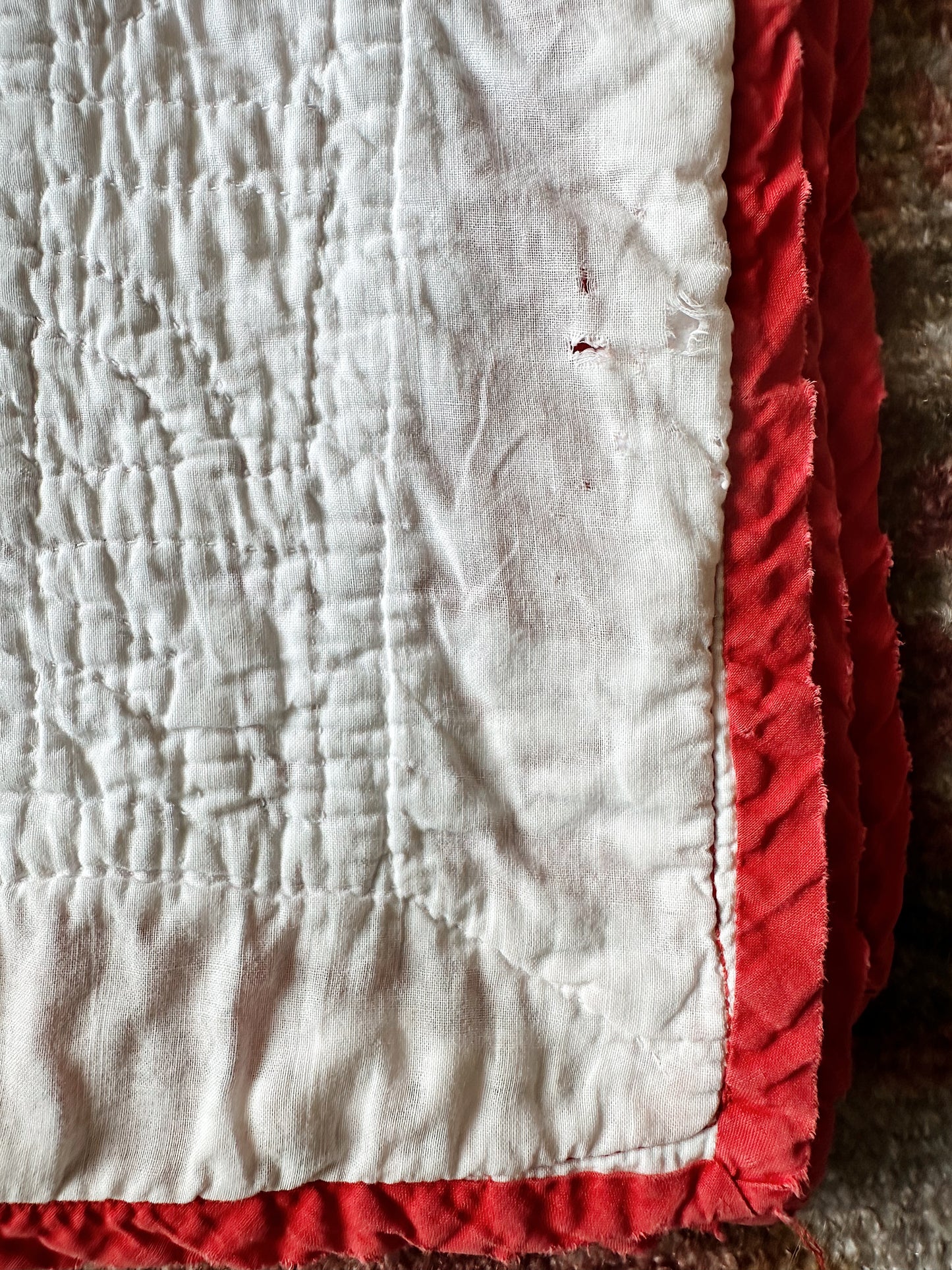 Vintage Hand Stitched Drunkards Path Quilt