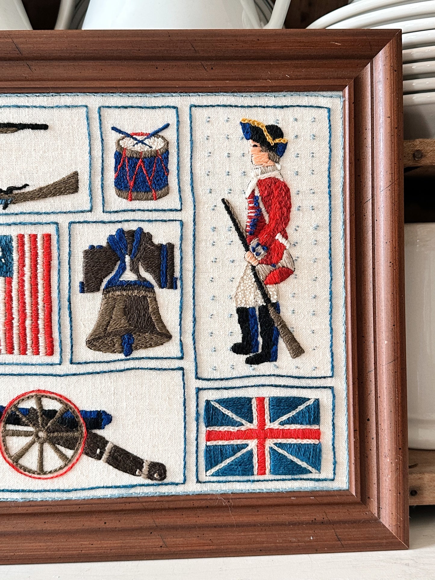 Vintage Americana Crewel Work