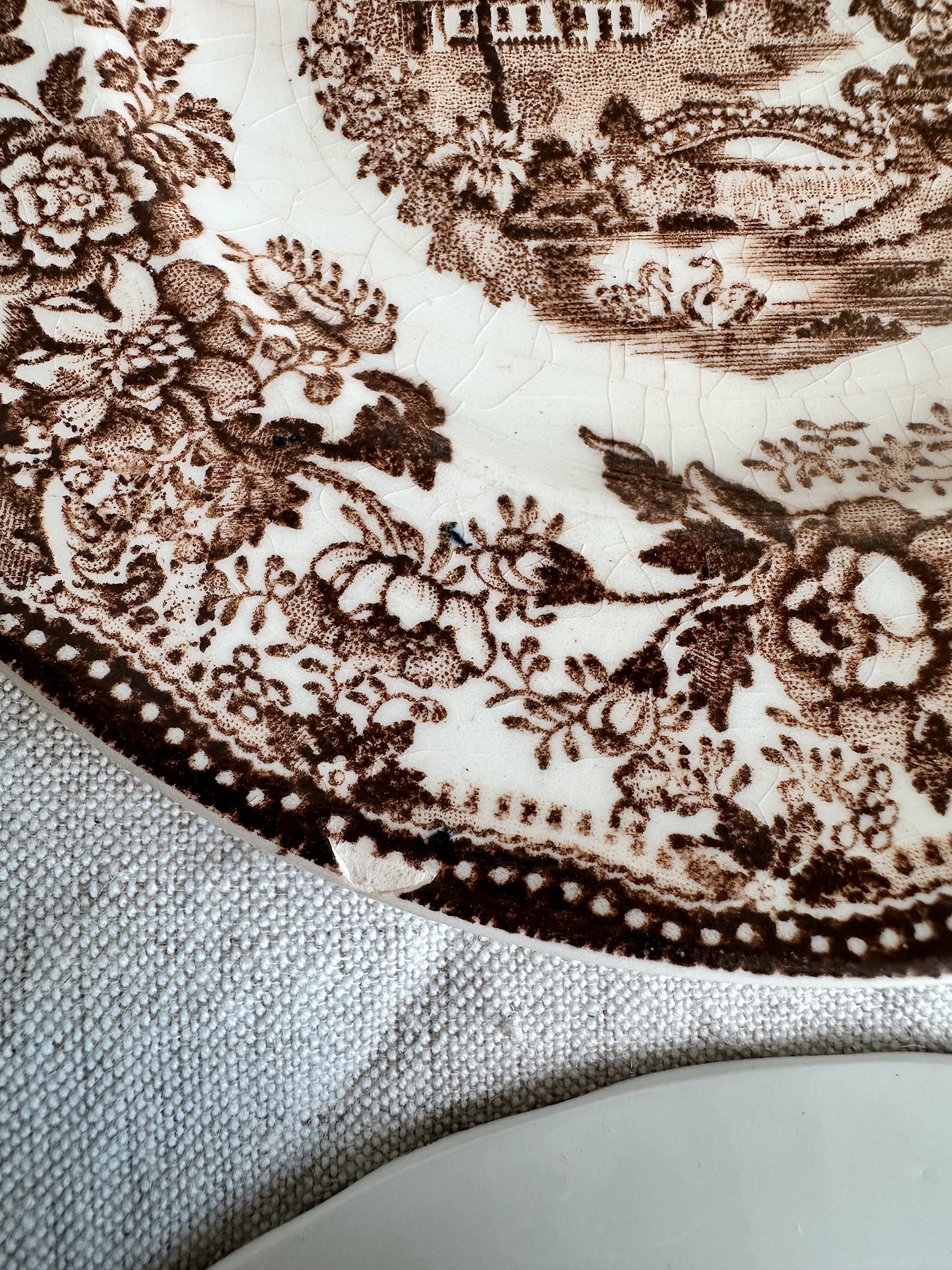 Pair of Vintage Transferware Dessert Plates