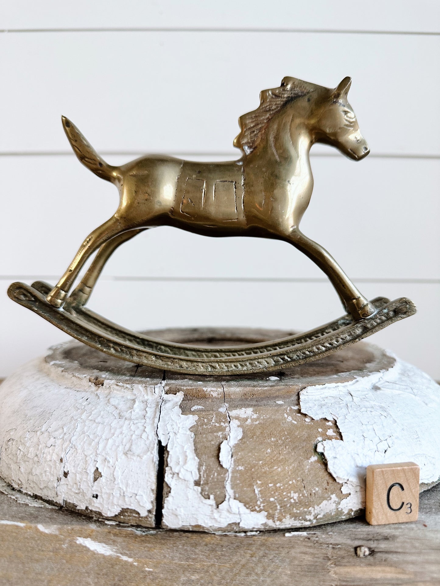 Vintage Brass Rocking Horse