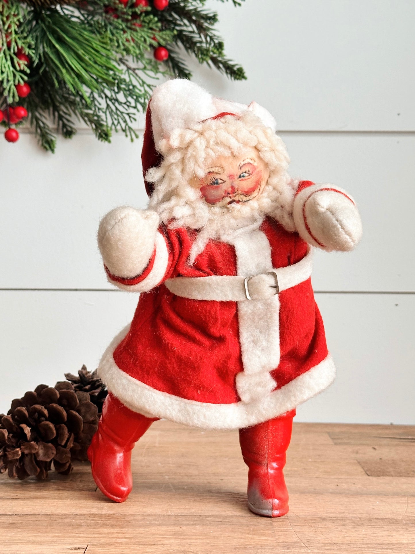 Vintage Leaning Santa