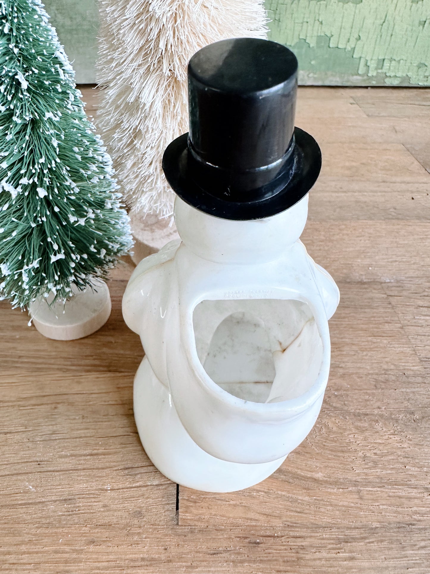 Vintage Plastic Snowman Candy Holder