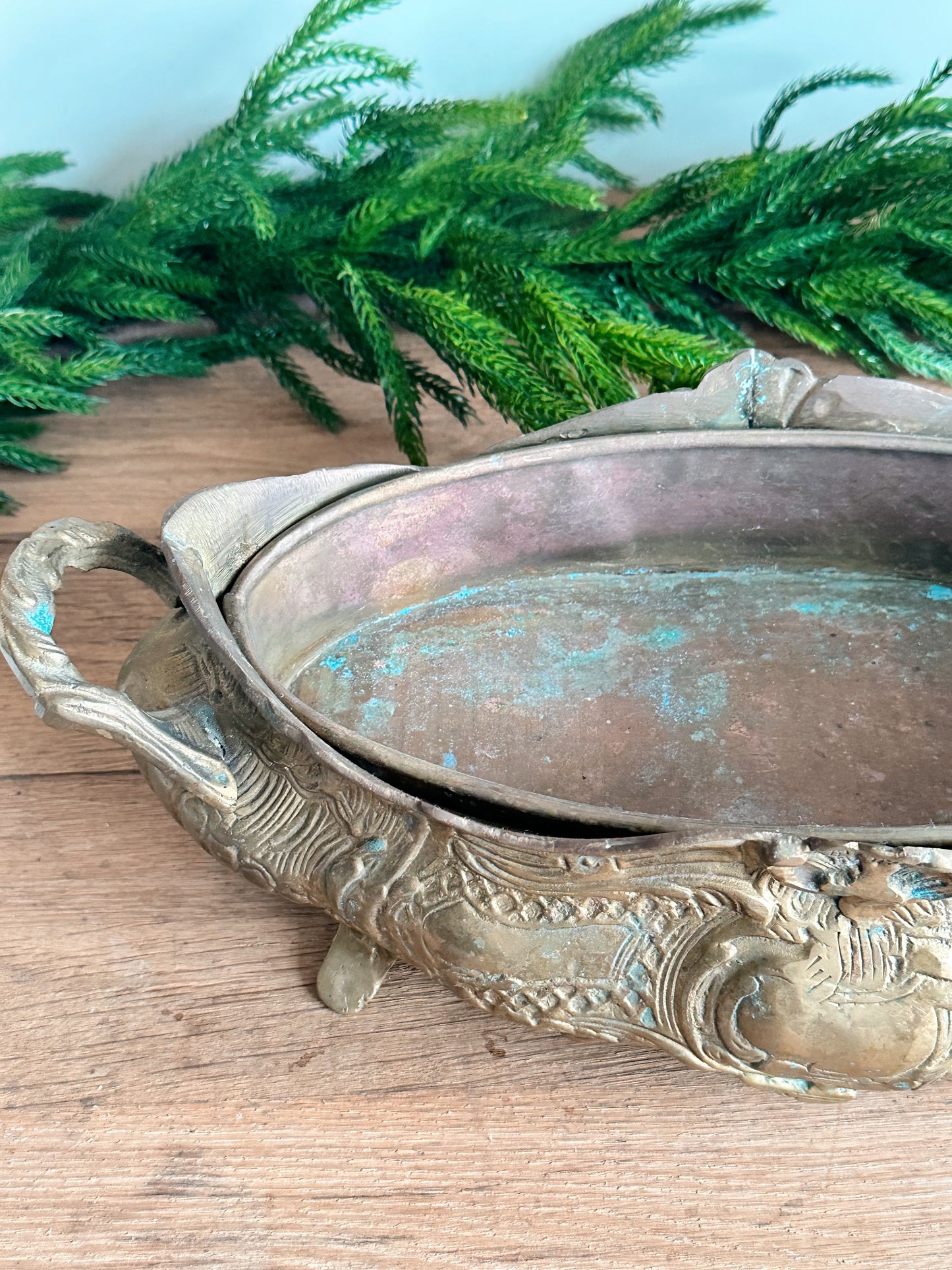 Vintage Solid Brass Jardiniere