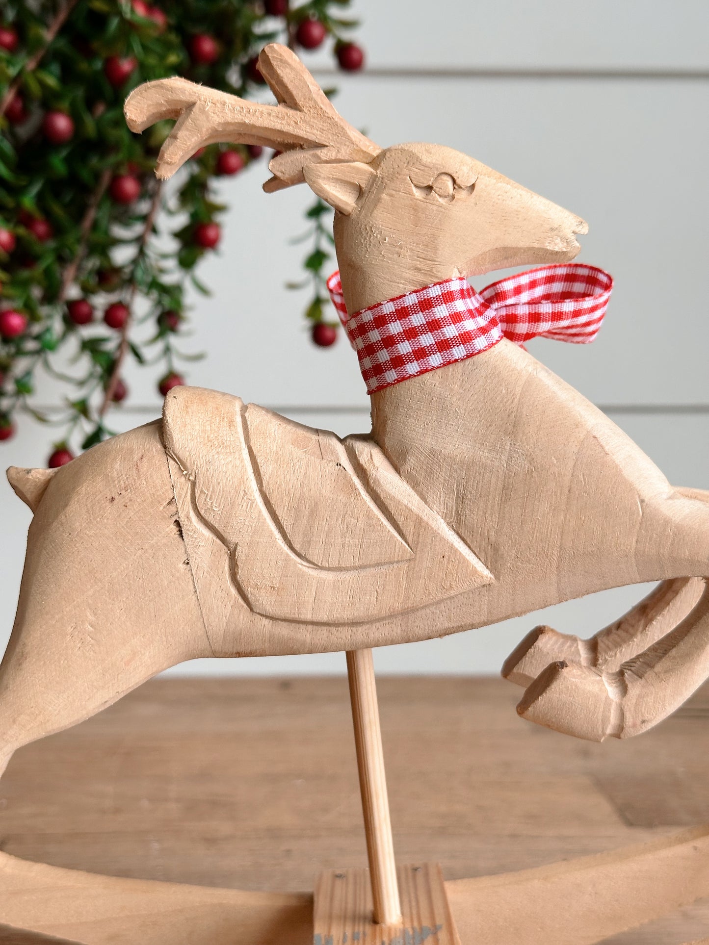 Found Wooden Rocking Reindeer