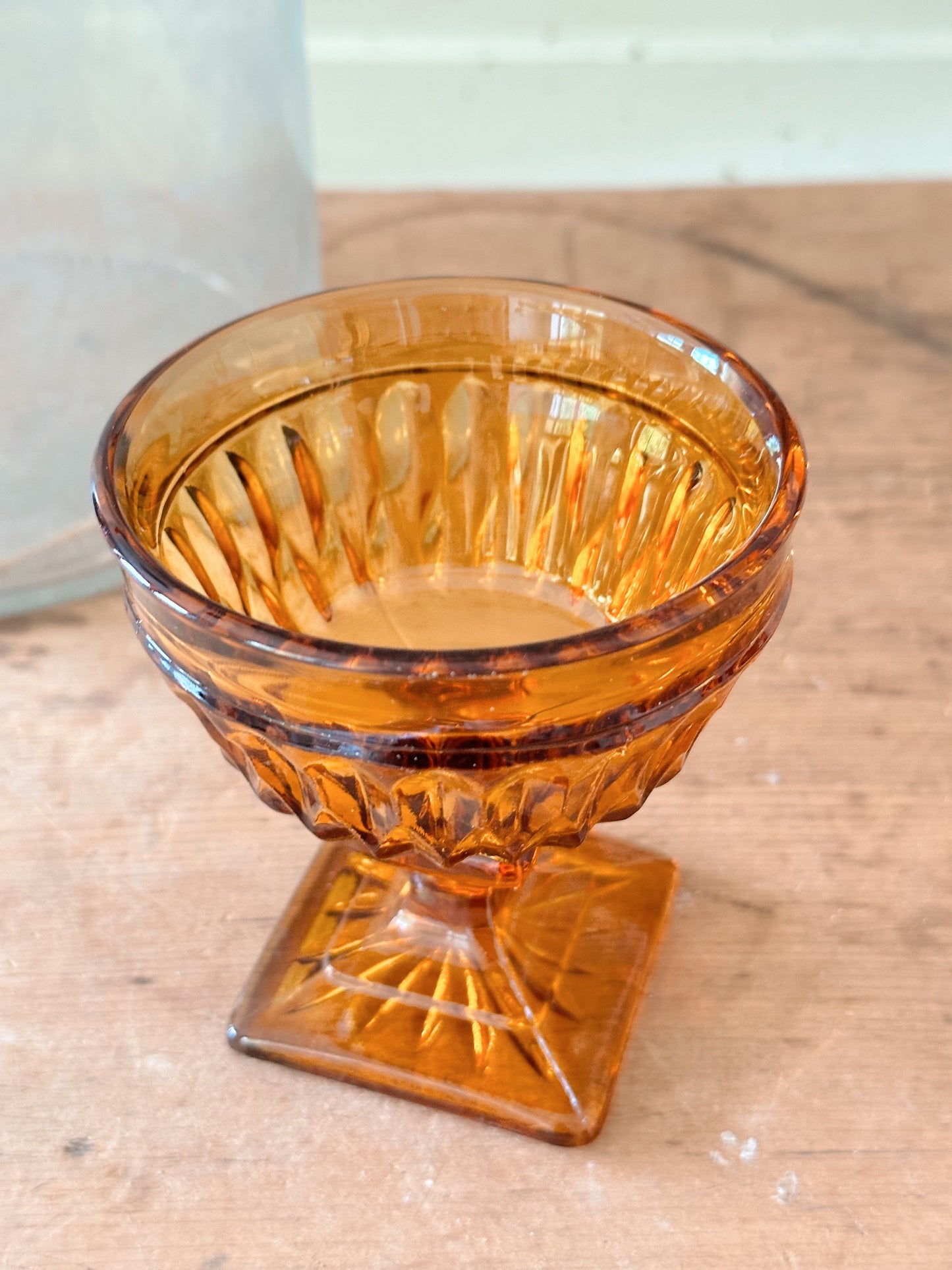 You Choose The Scent Vintage Vessel Candle - Amber Glass Sundae Dish