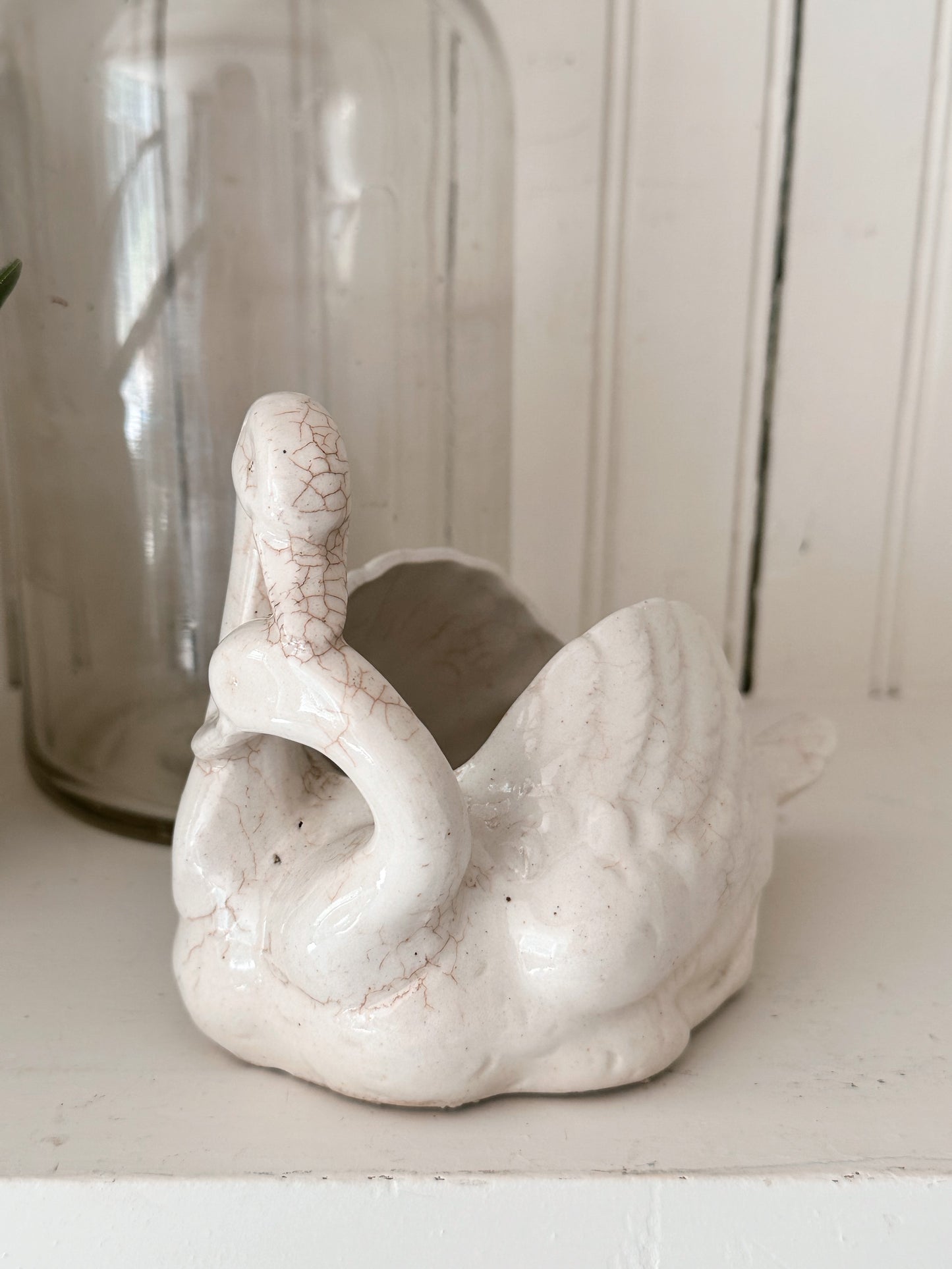 Vintage Double Swan Planter