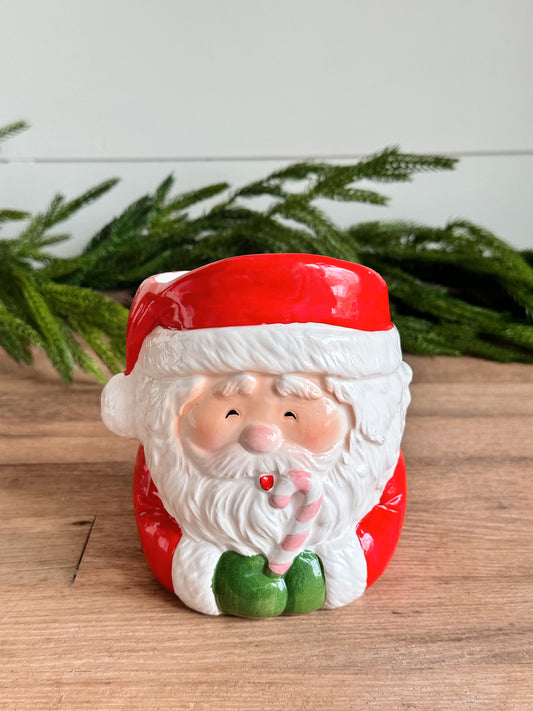 Hand Poured Cozy Christmas Candle in a Vintage Santa Vessel