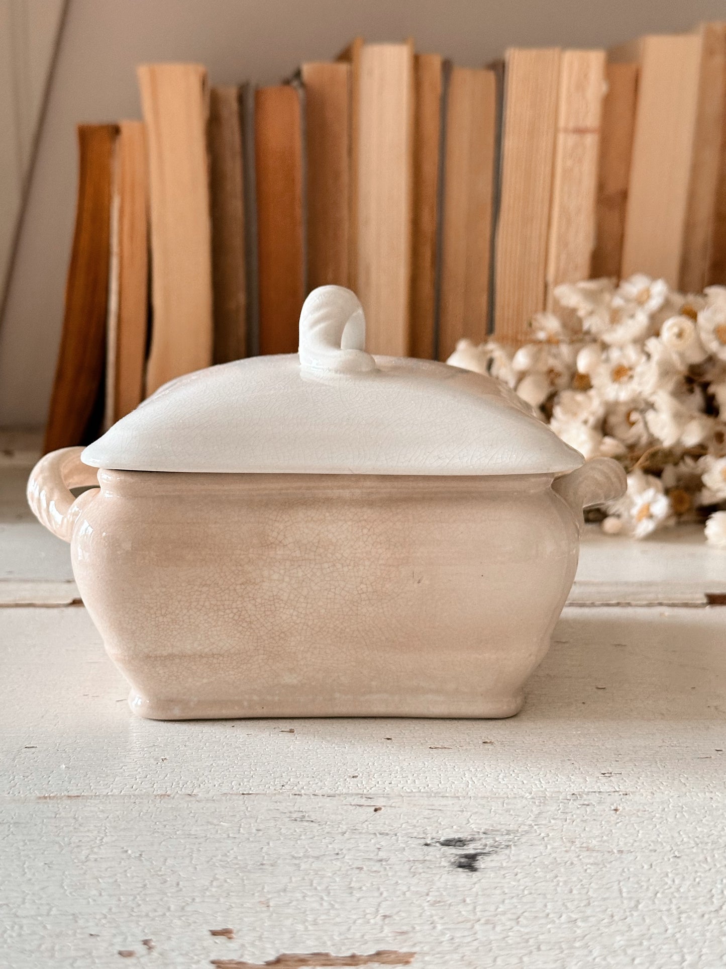 Antique Ironstone Tureen with Drain Plate