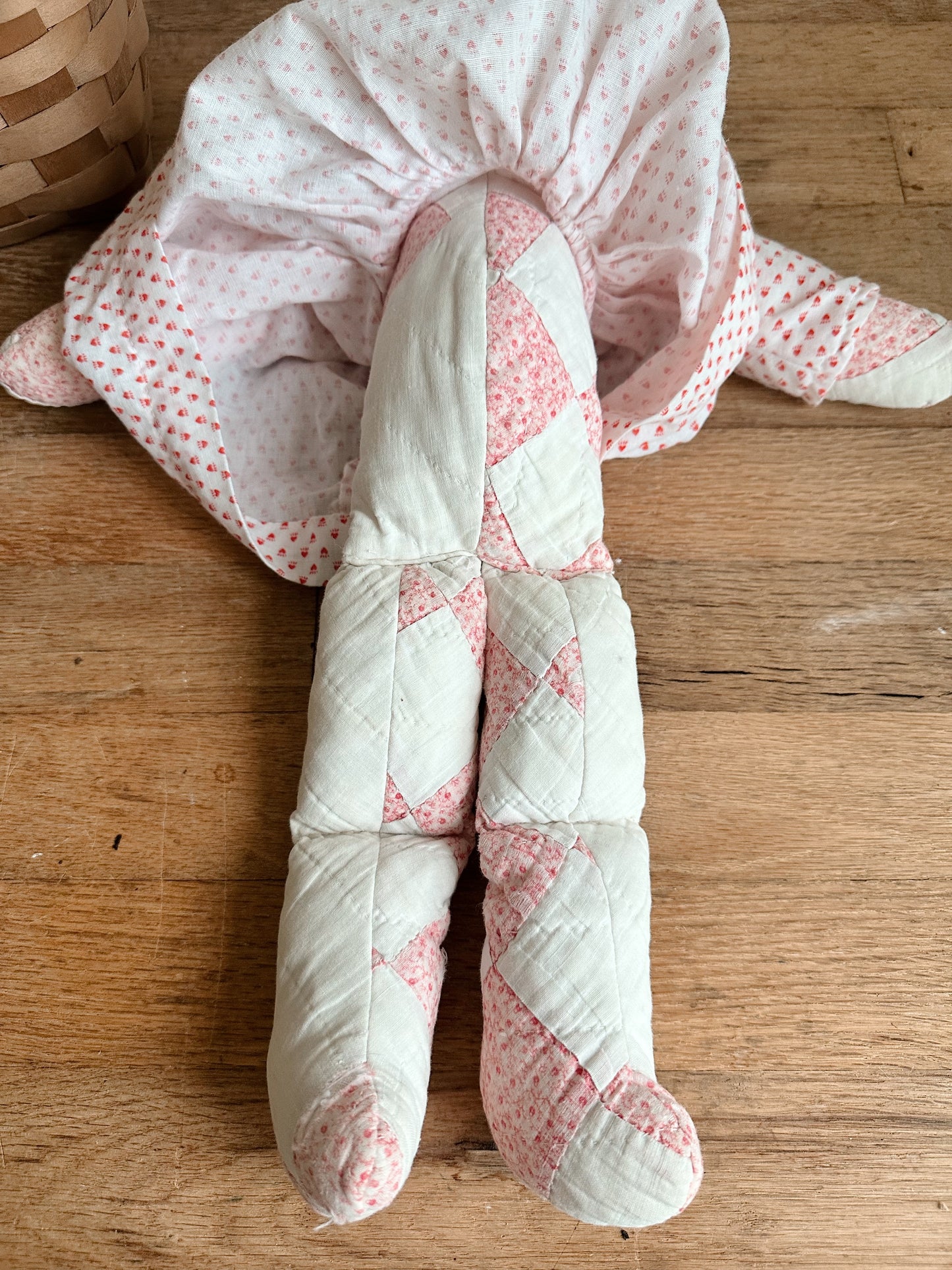 Vintage Handmade Salvaged Quilt Bunny